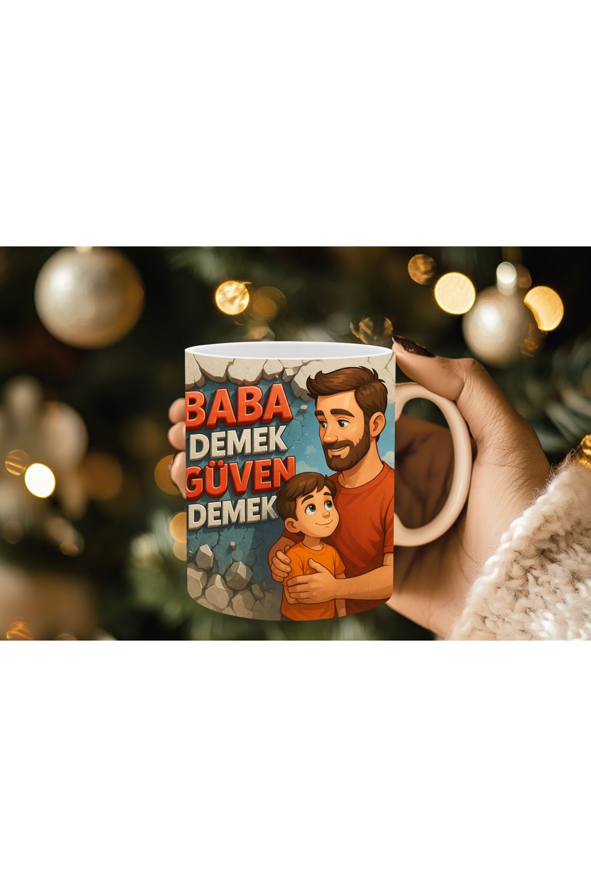 Evion Babalar Gününe Özel 3D Baskılı Kupa Bardak Mug Porselen Kupa