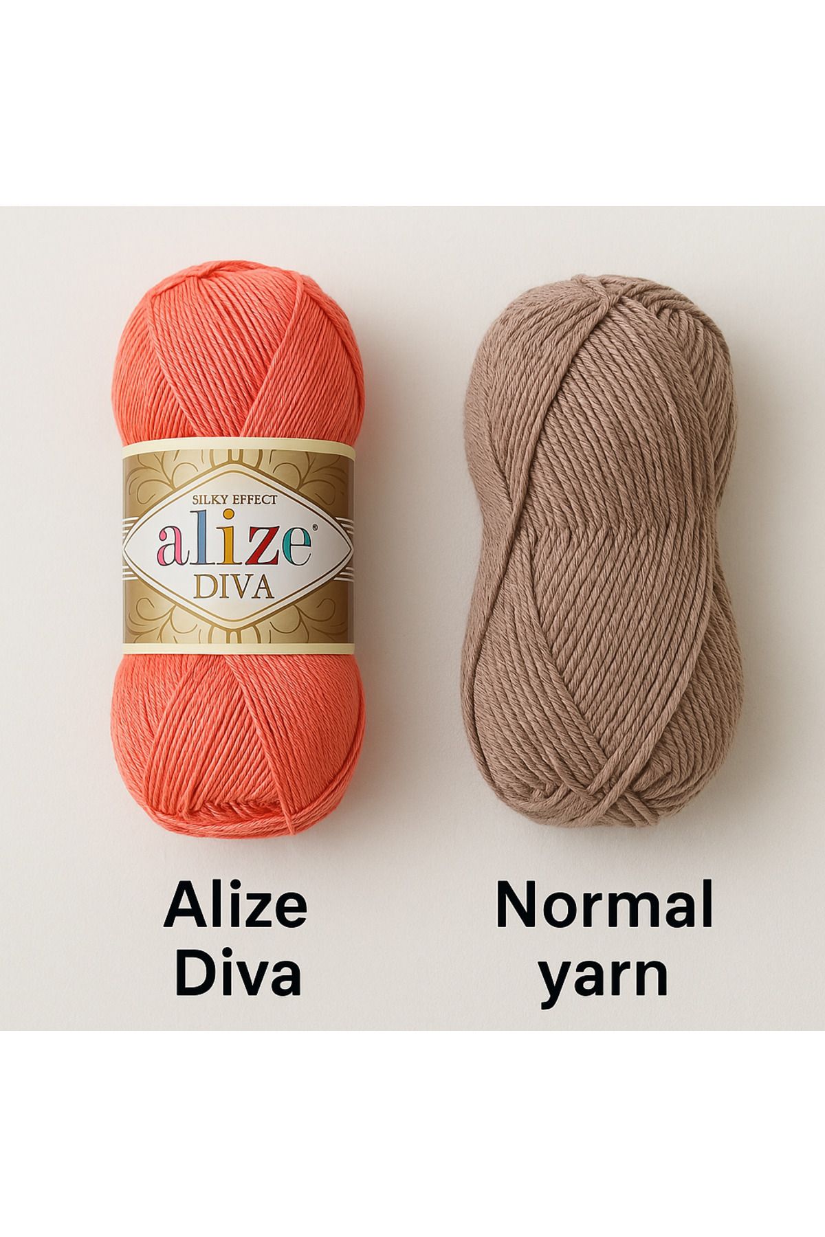 Alize-ديفا مرسيريزد 62 - كريمي فاتح، 100 جرام 350 متر (مع خيوط حياكة الصوف) 7