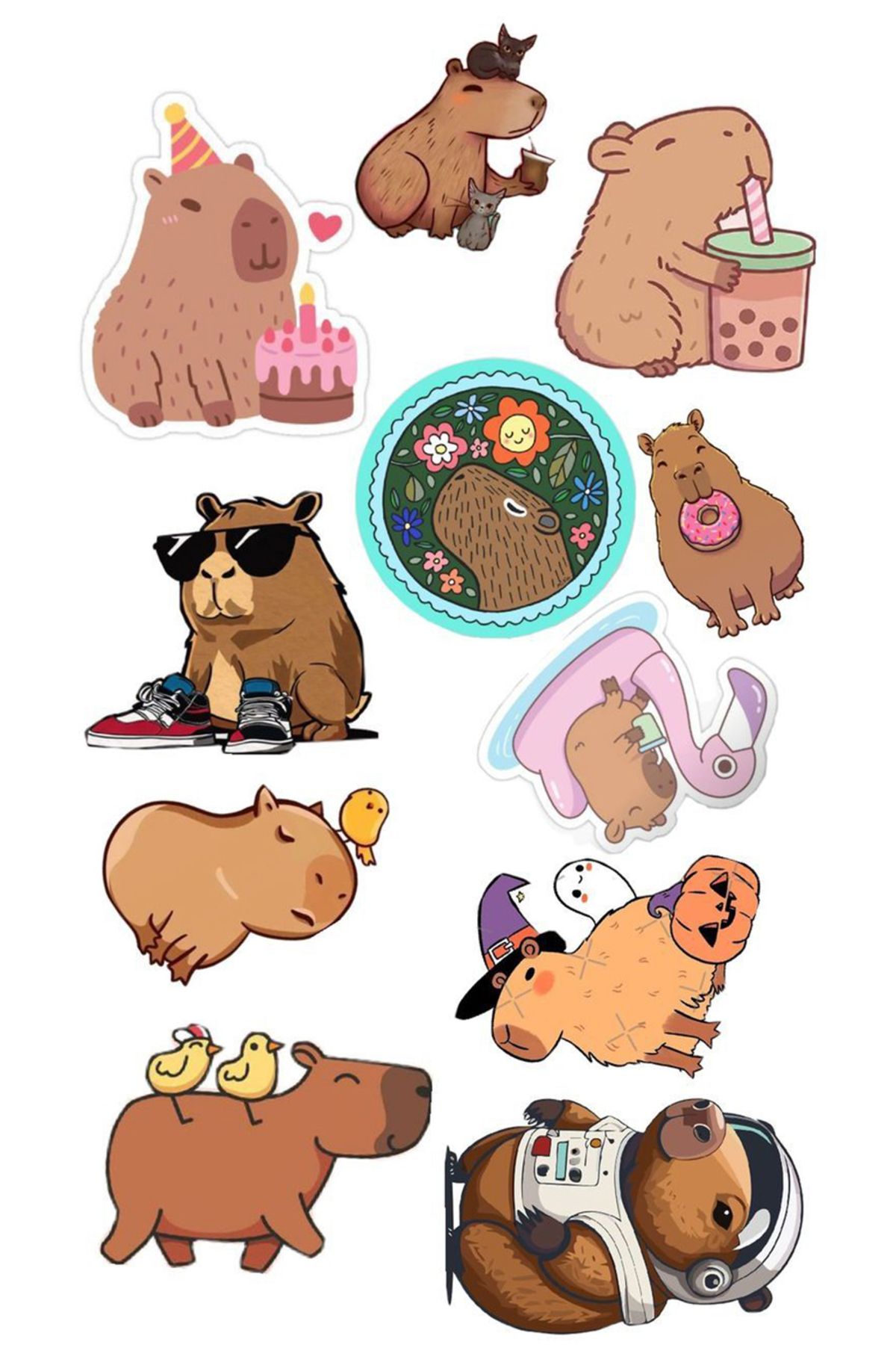 BK Design Capybara Sticker Telefon Laptop Notebook Tablet Defter Matara Stiker Etiket ST1783