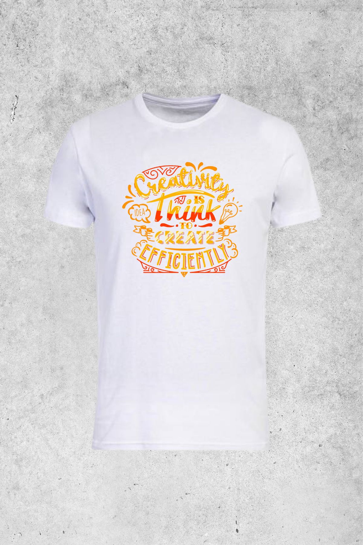 MOLICO Basic unisex sıfır yaka kısa kollu CREATİVİTY BASKILI tshirt