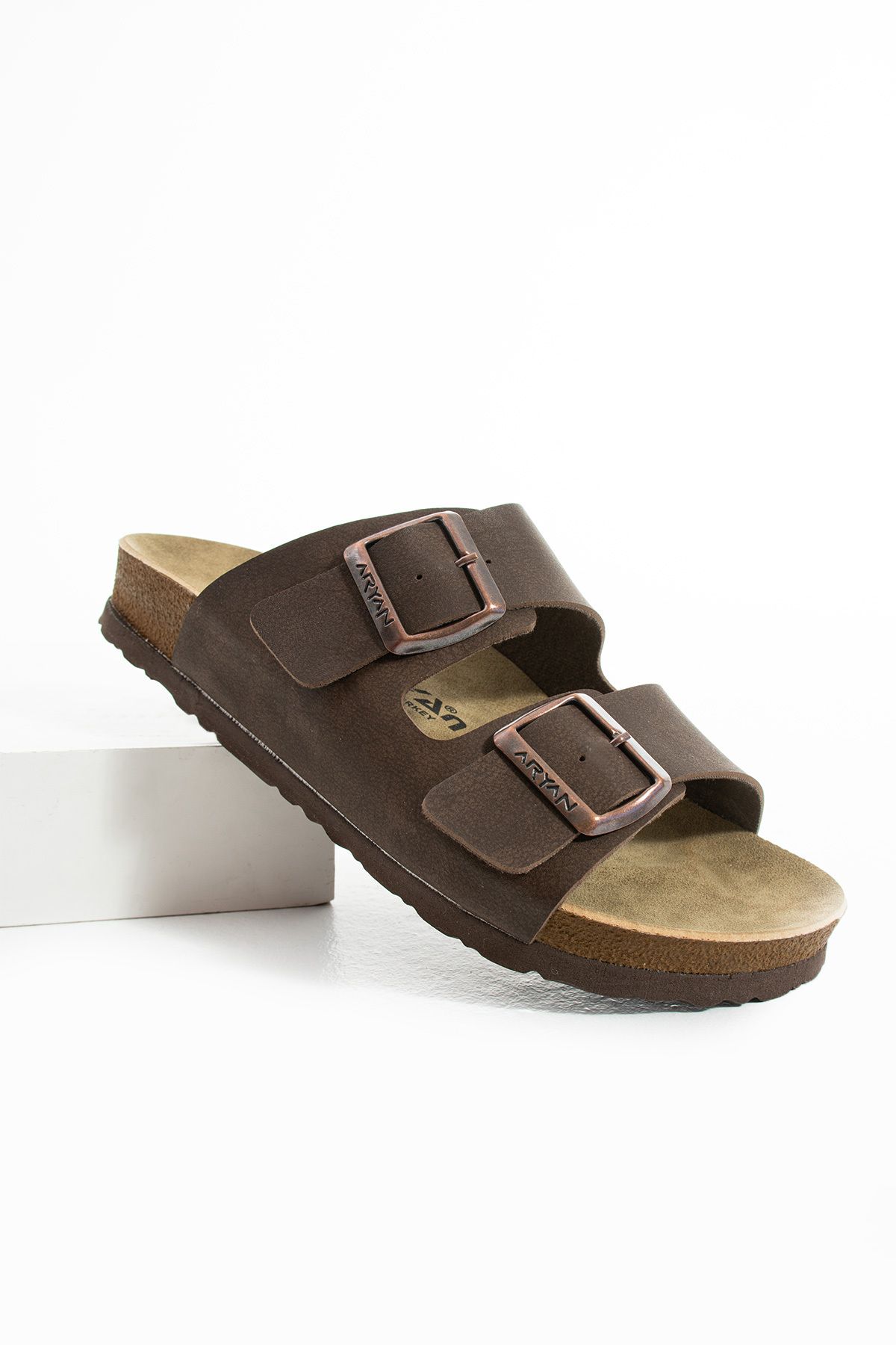 Polomia Comfort Mikanos Aryan Unisex Ortapedik Eva Taban Comfort Çift Bantlı Tokalı Günlük Rahat Sandalet Terlik