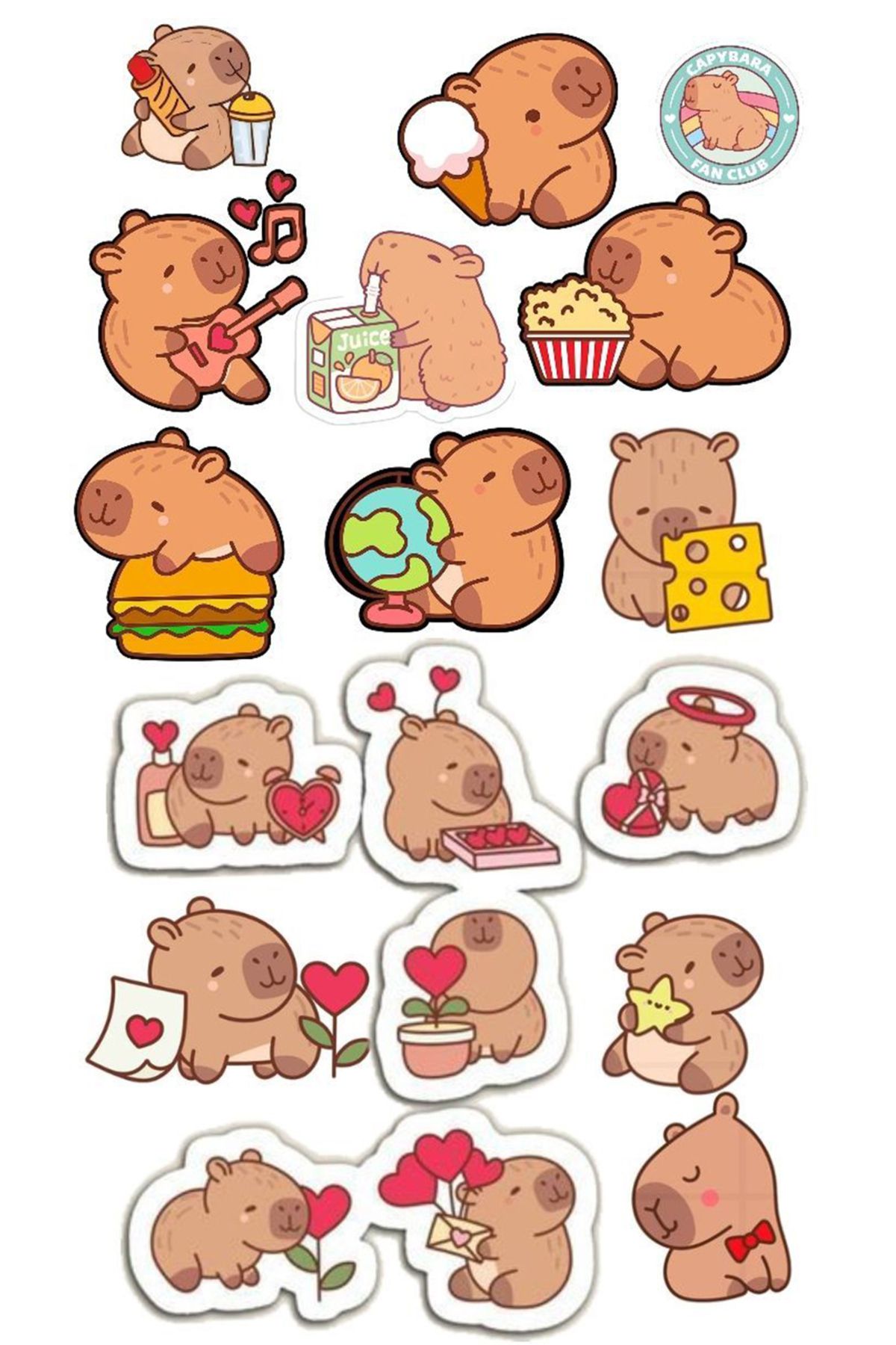 BK Design Capybara Sticker Capibara Etiket Kapibara Sticker Capibara Sticker ST1644