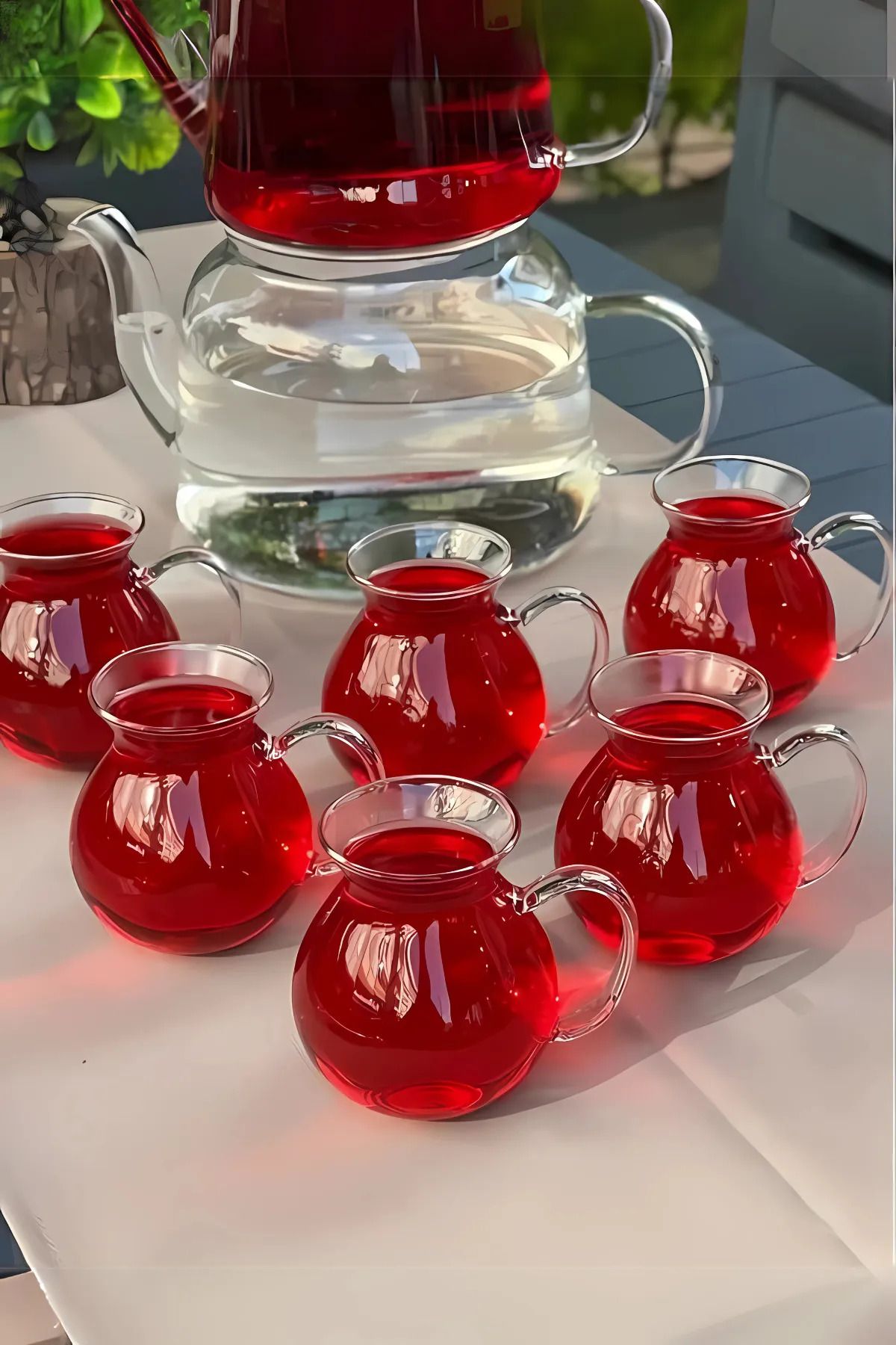 daısydecoratıon Isıya Dayanıklı 6'lı Borosilikat Cam Bardak Modern Çay Bardağı Seti