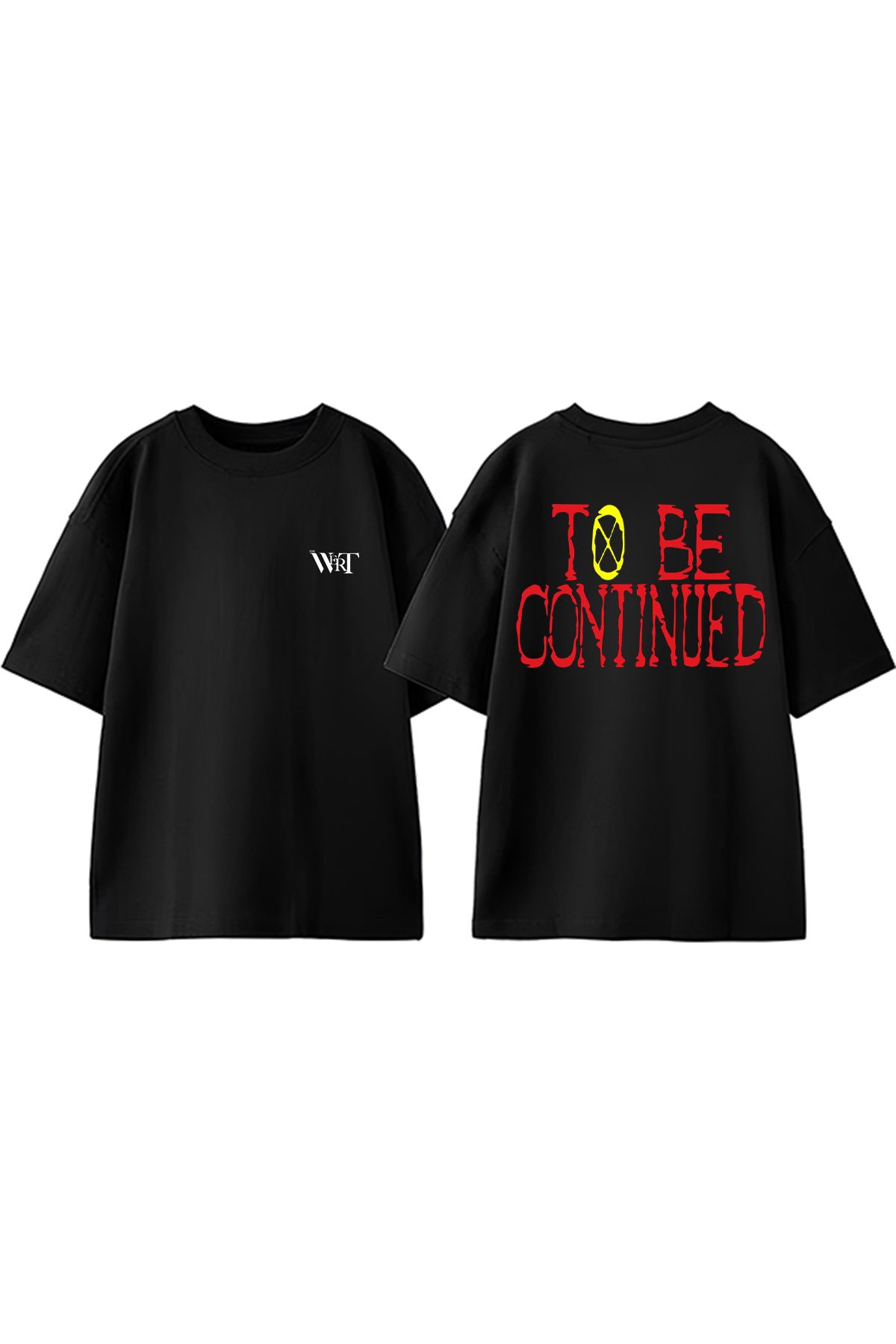 THEWERT To Be Continued Tasarım Sırt Baskılı Pamuk Siyah Oversize T-shirt