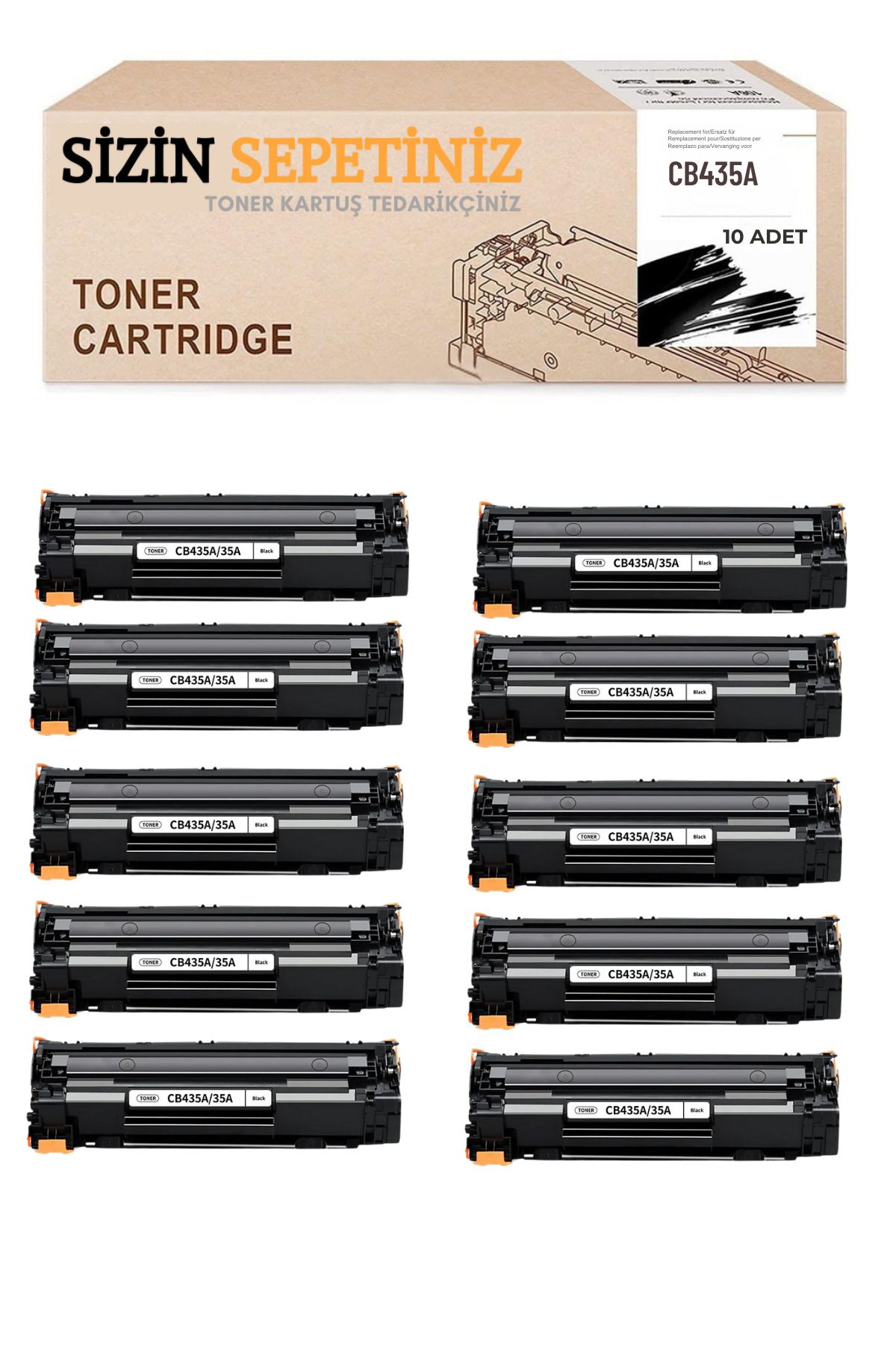 HP 35A CB435A ( 10 ADET ) Muadil Toner P1002 P1003 P1004 P1005 P1006 P1007 P1008 P1009