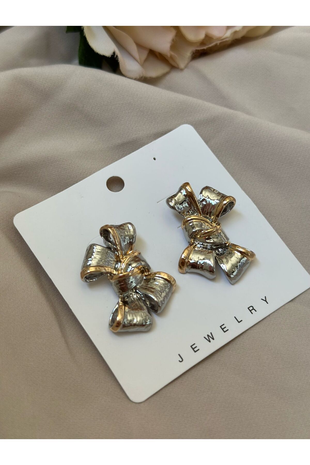 Liyajewellery Rose Gümüş Detay Fiyonk Küpe