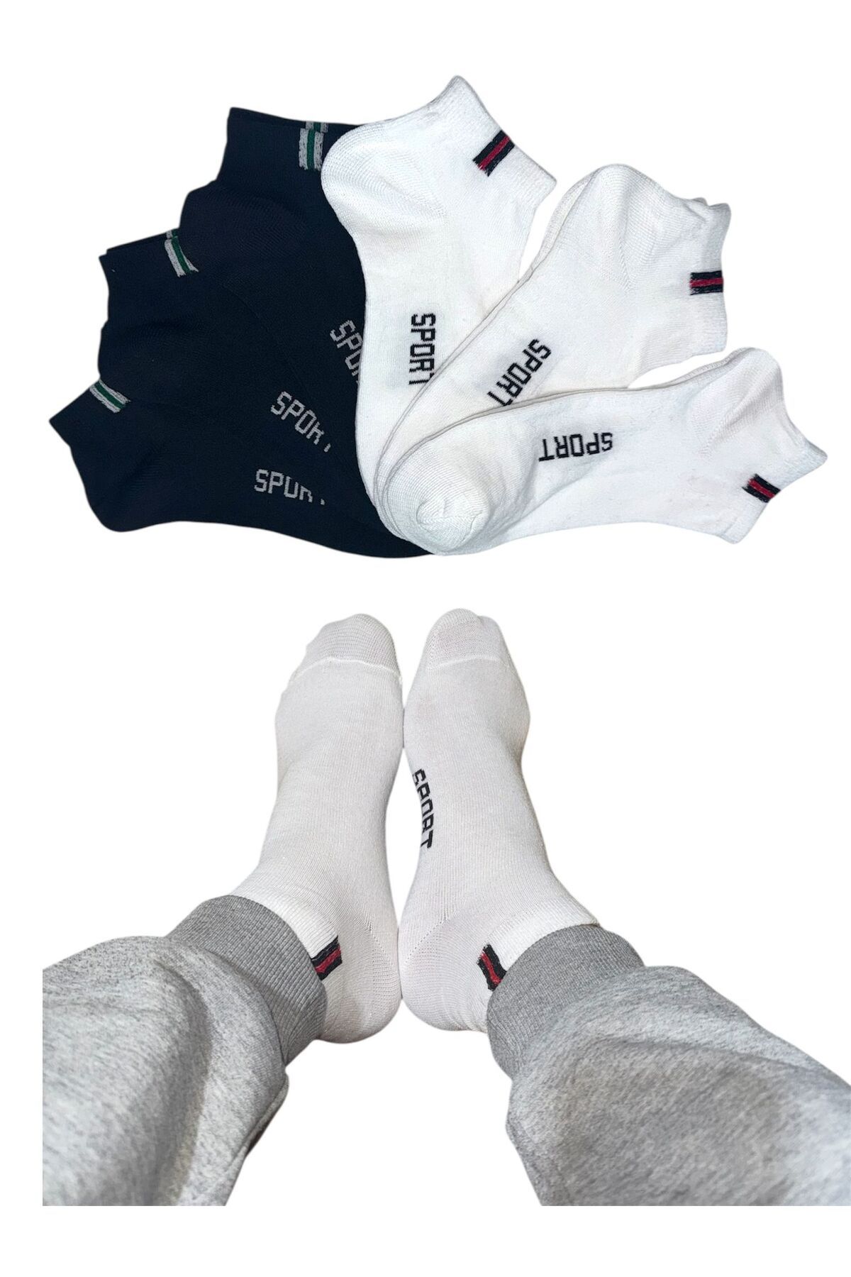 BYNDRSOCKS 6 Çift Erkek Patik Pamuklu Çoraplar