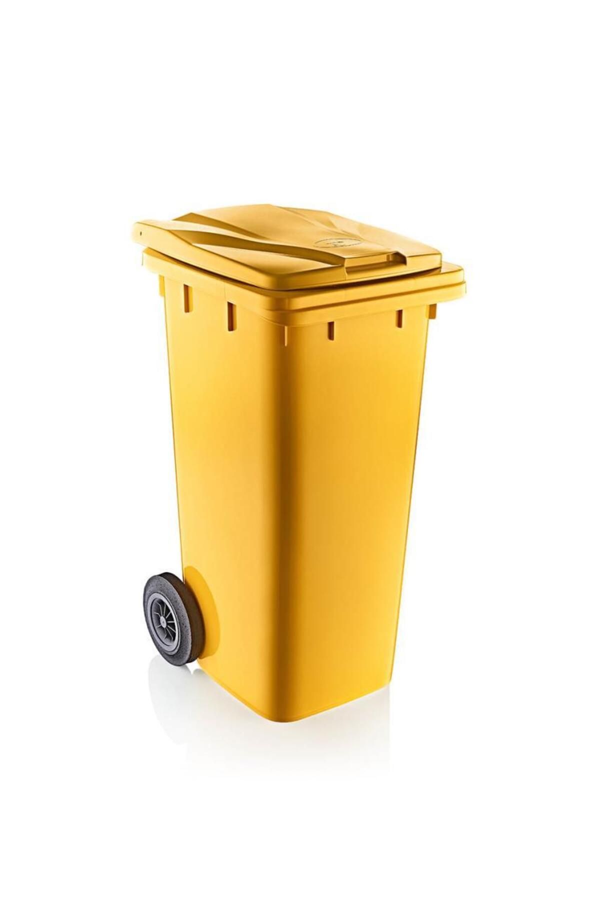 Omnipazar SY-6505 Tekerlekli Kapaklı Plastik Çöp Konteyneri 120 lt