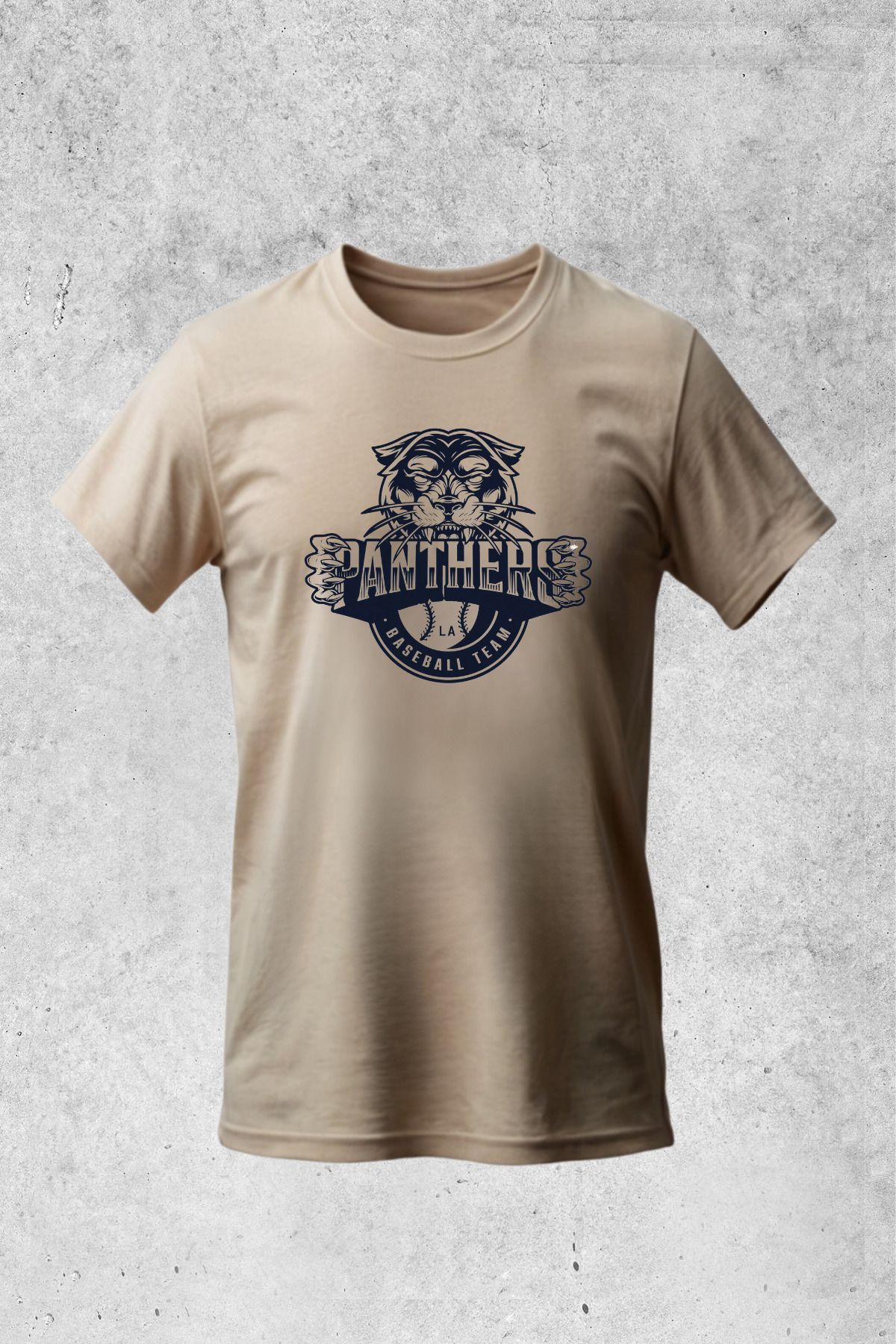 MOLICO Basic unisex sıfır yaka kısa kollu PANTERS BASKILI Tshirt