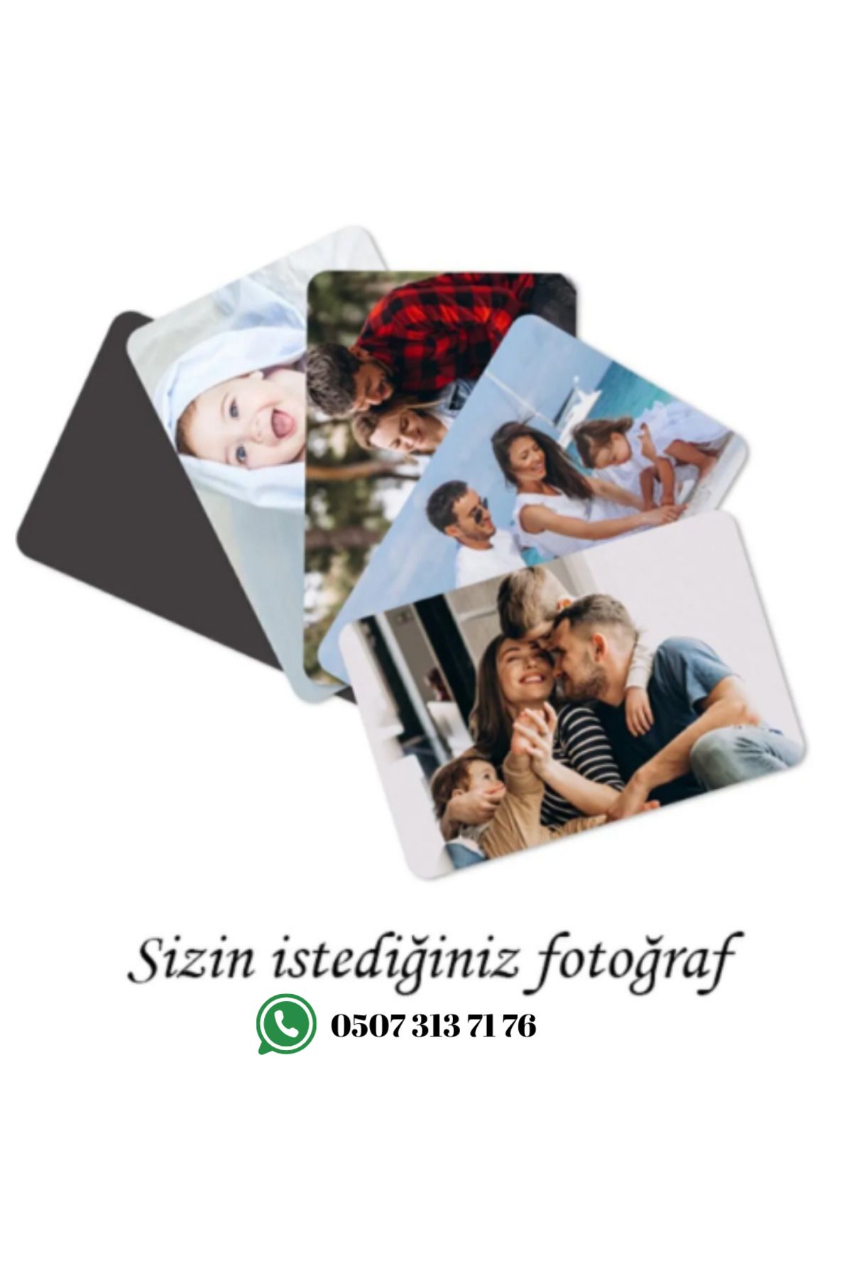 Çinihome 6x6cm Kişiye Özel Fotoğraflı Magnet Baskı 6x9 Ebat 10 Adet