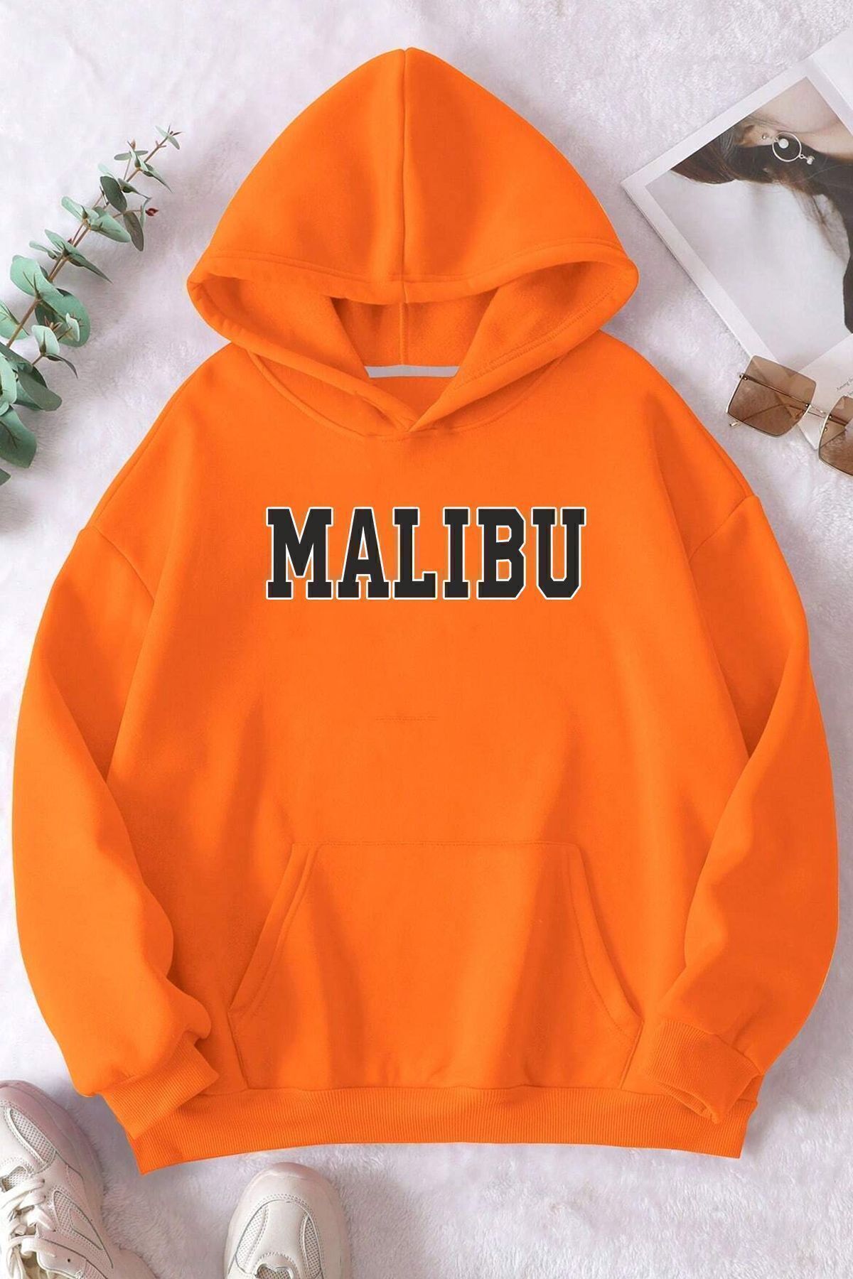 ModaSphere Unisex Malıbu Baskılı Oversize Sweatshirt