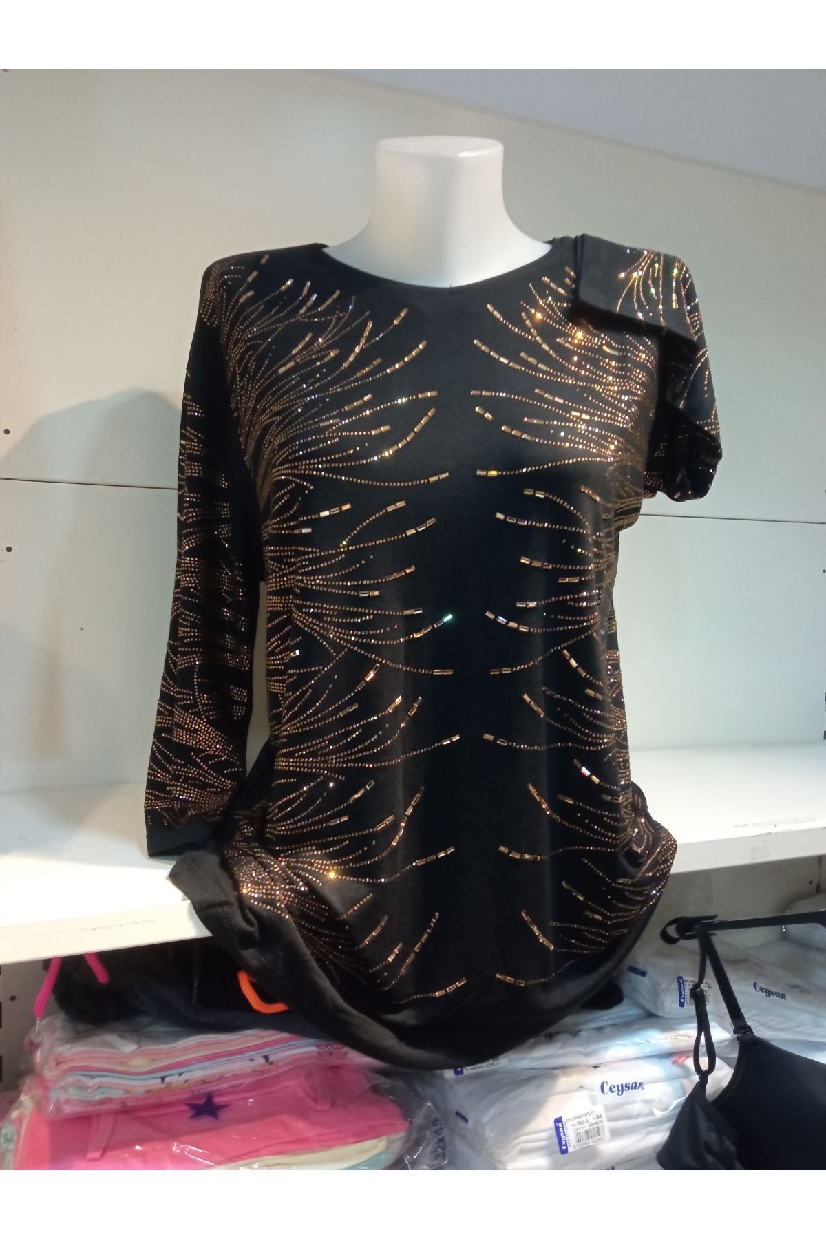 MODA Taşlı Penye Bluz