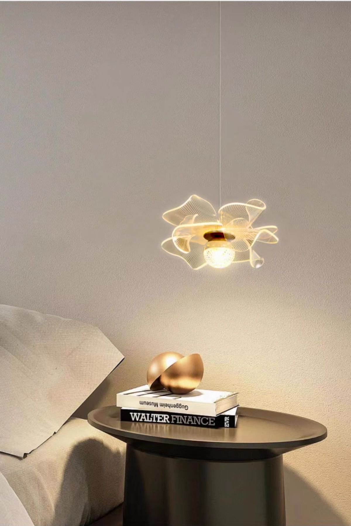 Ultra Home Papatya Model Ultra Collection Metal Salon Mutfak Oturma Yatak Odası Modern Led Sarkıt Gold Avize