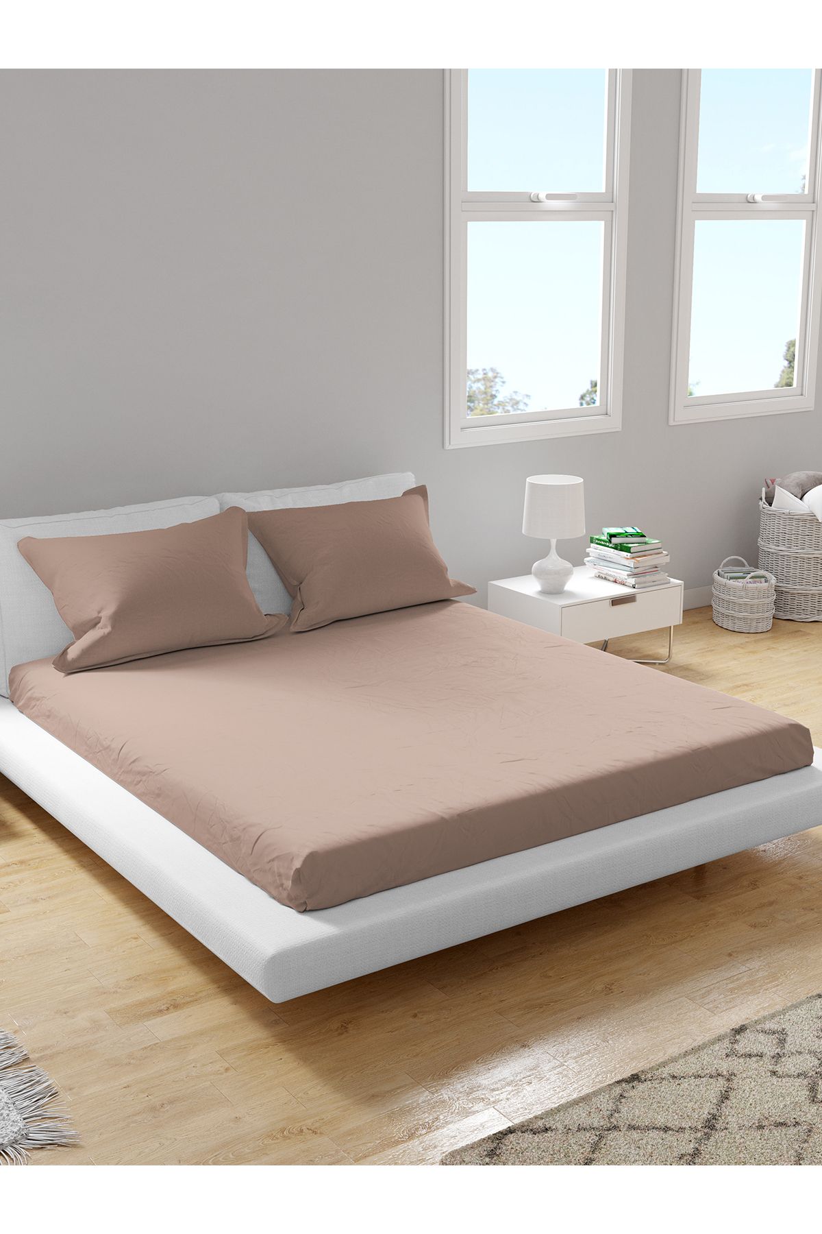 femmhome Premium %100 Pamuk Akfil Lastikli Çarşaf Takımı Tek/Çift/Battal (90/100/120/160/180) Flat Colors A-G