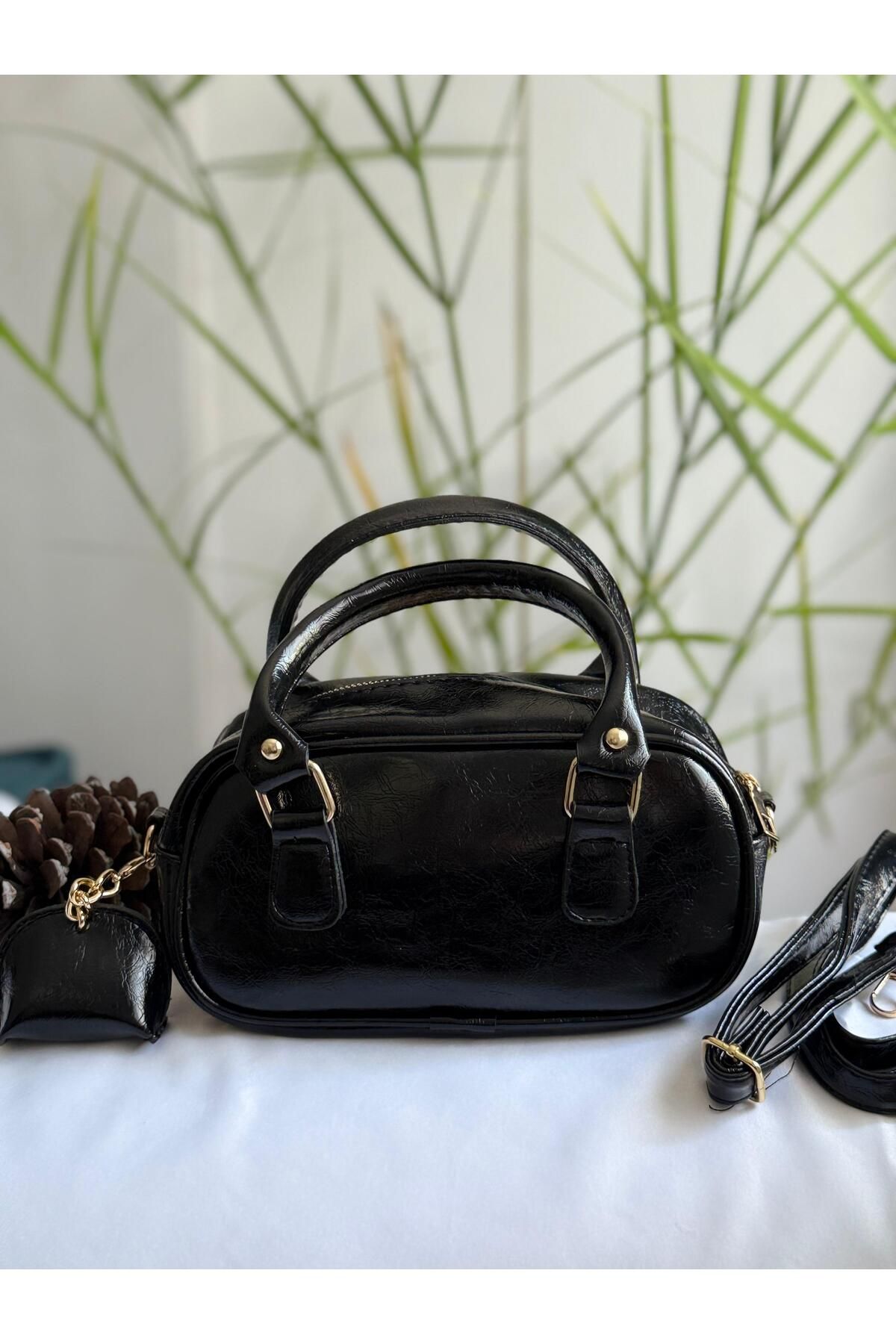 BAGS kadın mini charm detaylı el ve omuz çantası askı ipli