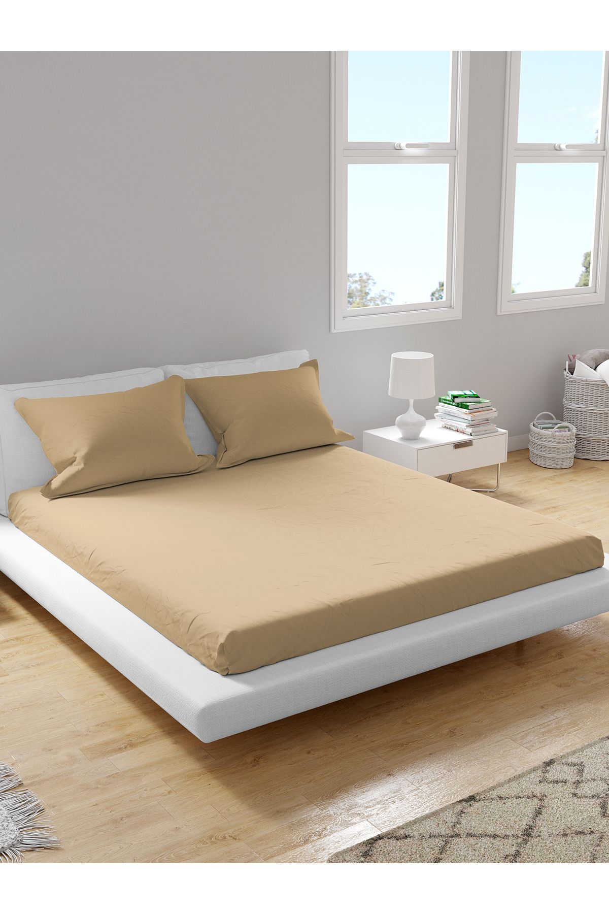 femmhome Premium %100 Pamuk Akfil Lastikli Çarşaf Takımı Tek/Çift/Battal (90/100/120/160/180) Flat Colors A-G
