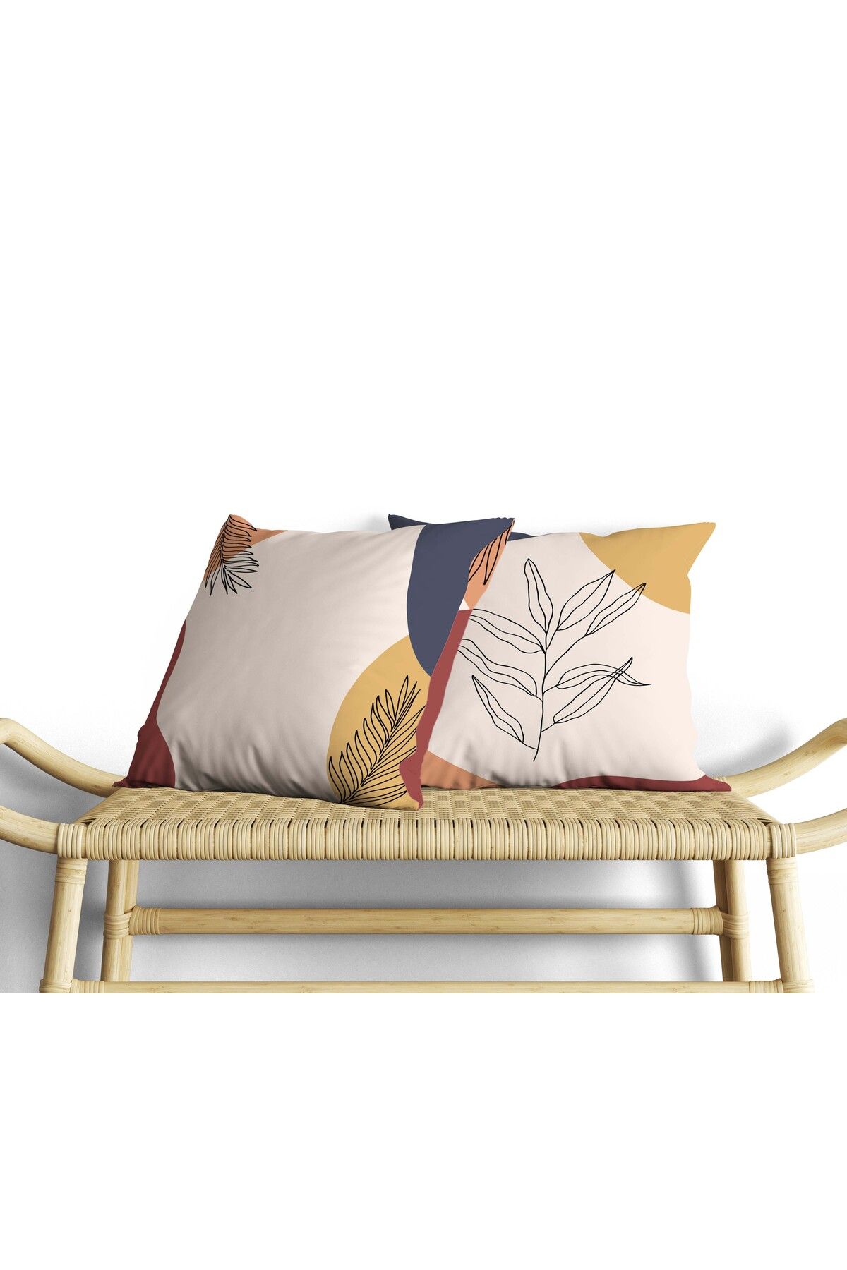 decotias Soyut Desen , Çok Renkli , Çift Taraf Dijital Baskı , Kare 2’li Set Kırlent Kılıfı
