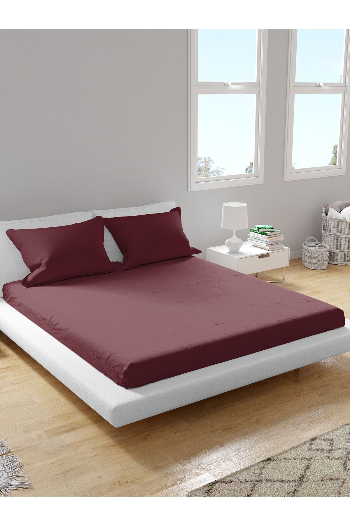 femmhome Premium %100 Pamuk Akfil Lastikli Çarşaf Takımı Tek/Çift/Battal (90/100/120/160/180) Flat Colors A-G