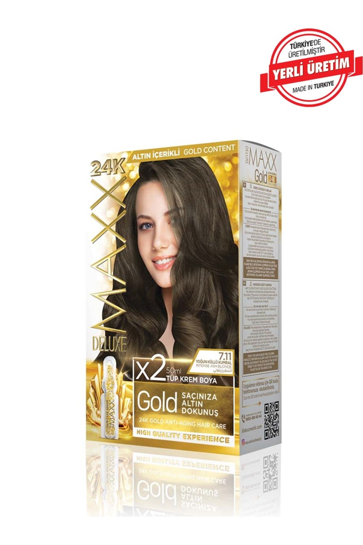 MUK's Beauty Tools Maxx Deluxe Gold Series Saç Boya Seti 2 Tüp Boya 2 Oksidan 30 Harika Renk Seçeneği