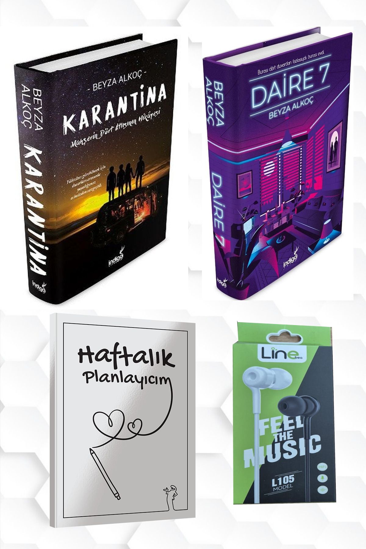 İndigo Kitap CİLTLİ-KARANTİNA BİRİNCİ PERDE-DAİRE 7+HAFTALIK PLANLAYICIM 52 (HAFTA)KULAKLIK