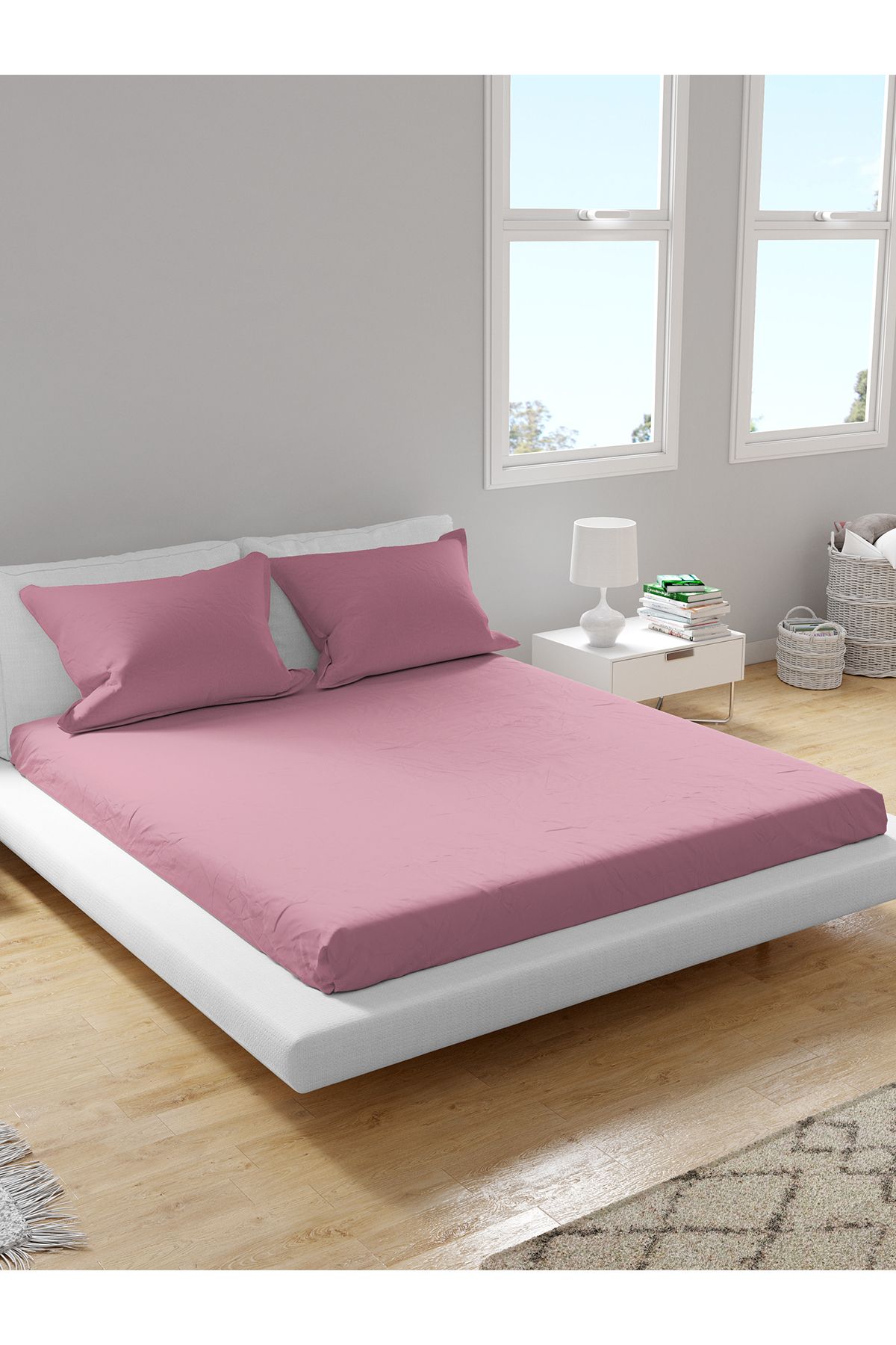 femmhome Premium %100 Pamuk Akfil Lastikli Çarşaf Takımı Tek/Çift/Battal (90/100/120/160/180) Flat Colors A-G