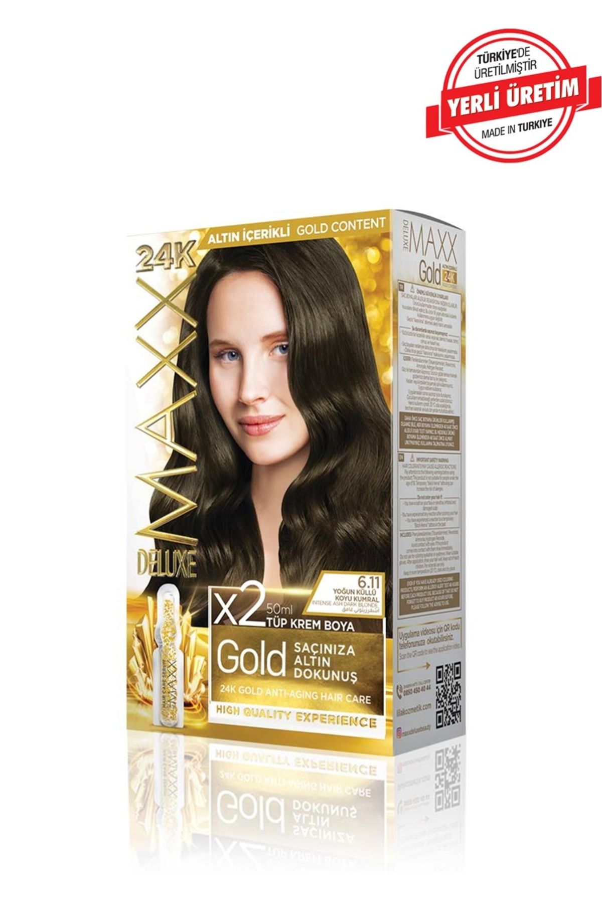 MUK's Beauty Tools Maxx Deluxe Gold Series Saç Boya Seti 2 Tüp Boya 2 Oksidan 30 Harika Renk Seçeneği