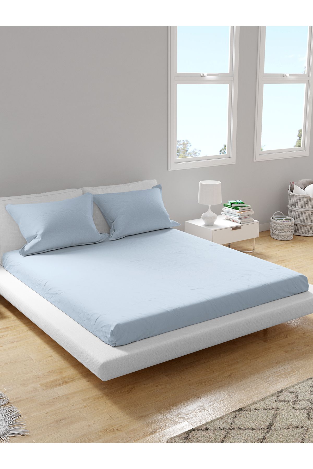 femmhome Premium %100 Pamuk Akfil Lastikli Çarşaf Takımı Tek/Çift/Battal (90/100/120/160/180) Flat Colors A-G