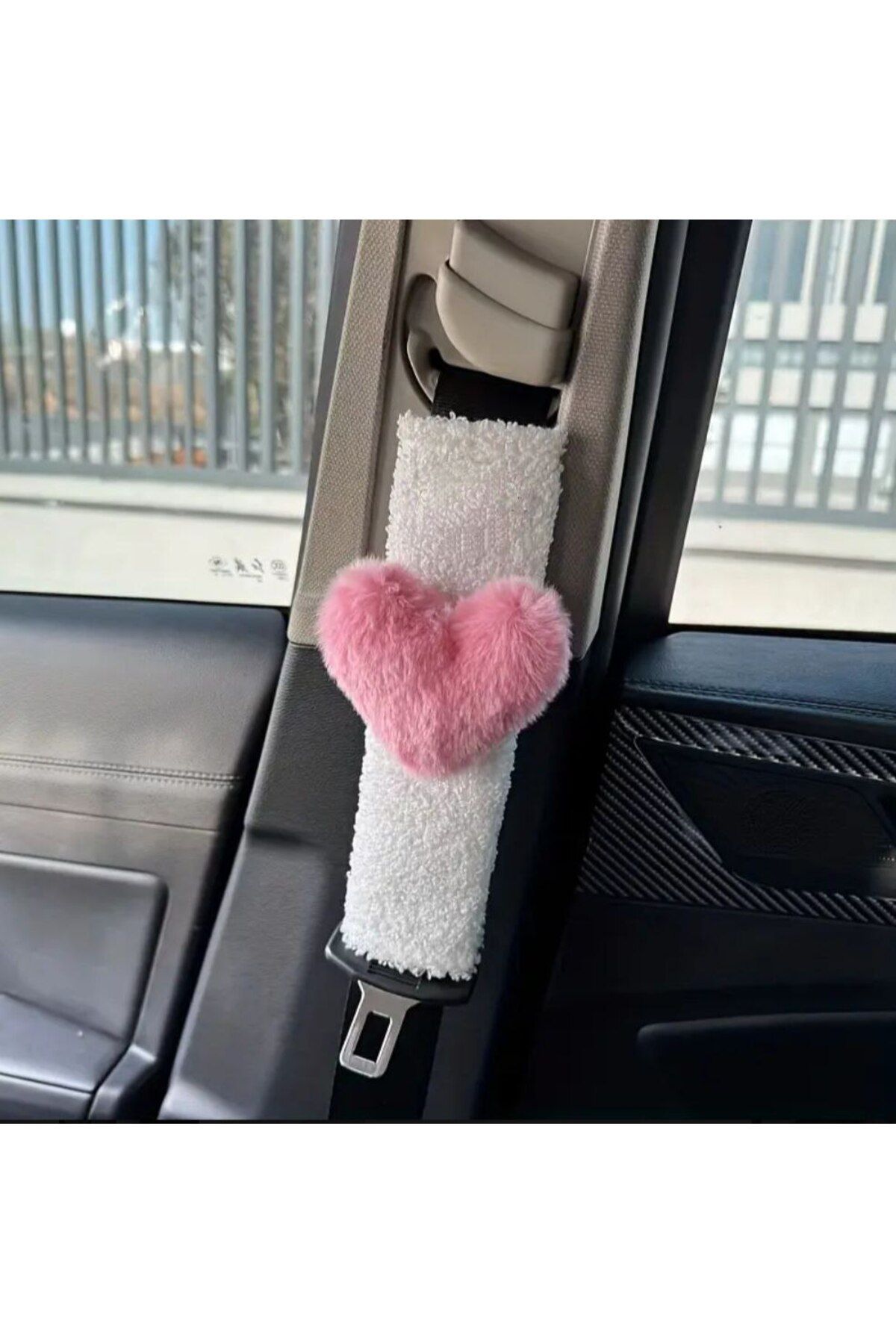 merdümek 1 Adet Teddy Kalpli Yumuşak Emniyet Kemeri Aksesuarı - Emniyet Kemeri Kılıfı - Omuz Koruyucu