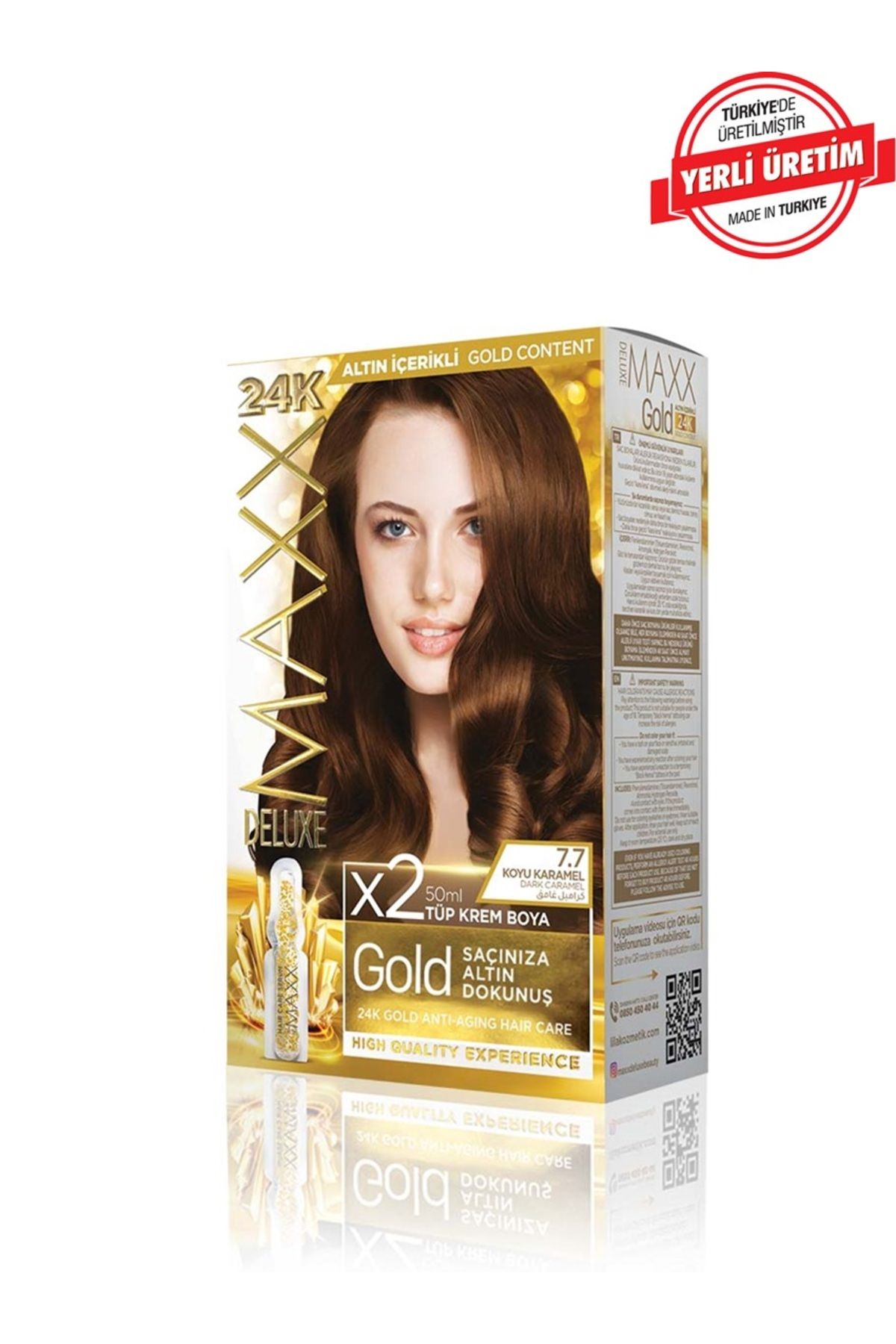 MUK's Beauty Tools Maxx Deluxe Gold Series Saç Boya Seti 2 Tüp Boya 2 Oksidan 30 Harika Renk Seçeneği