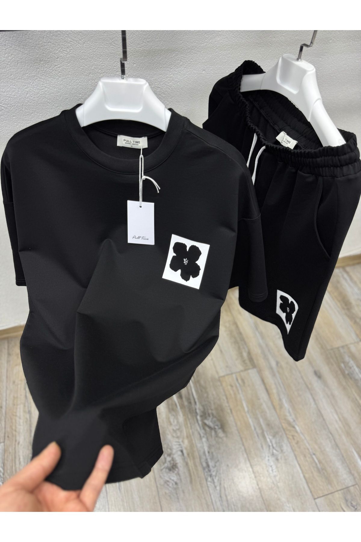 PULLTİME ÇİÇEK DESEN ŞORTLU TAKIM