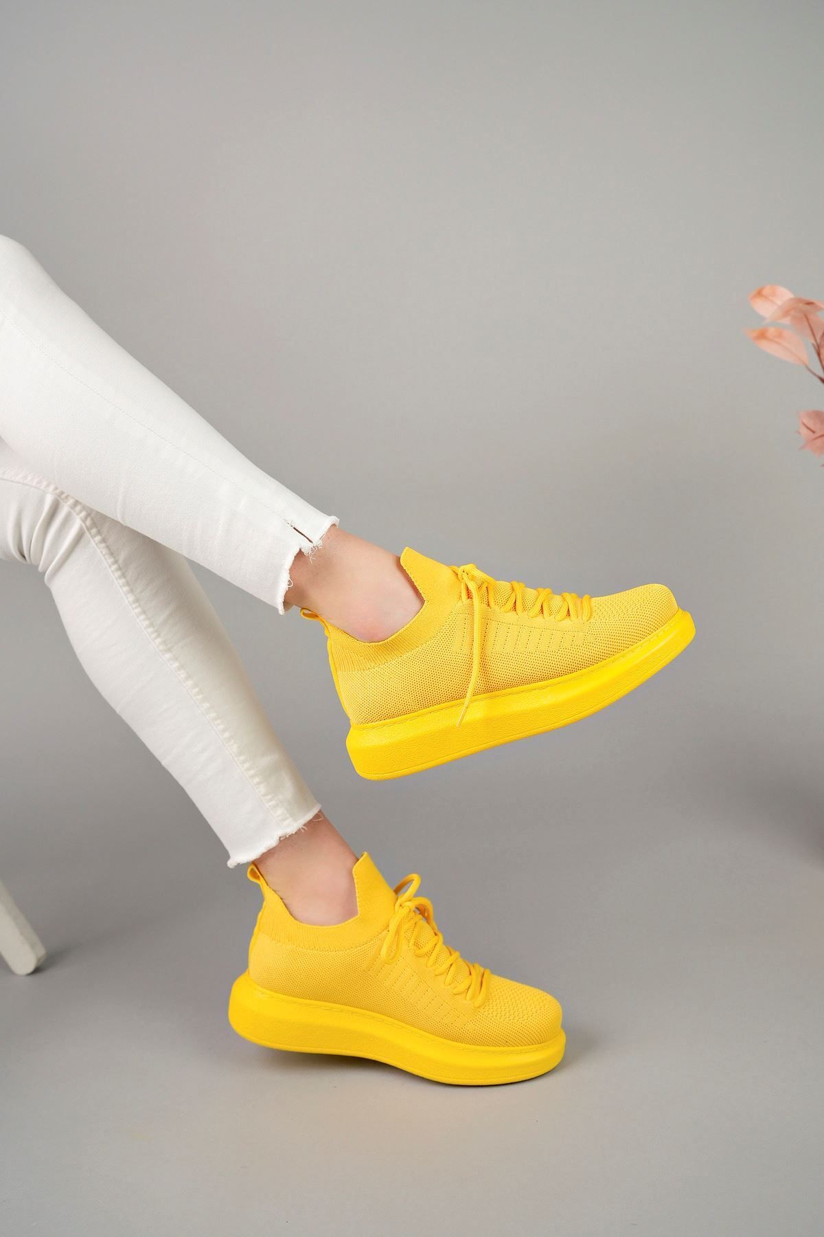 onlinebutik CH307 RT Tricot Kadın Ayakkabı SARI