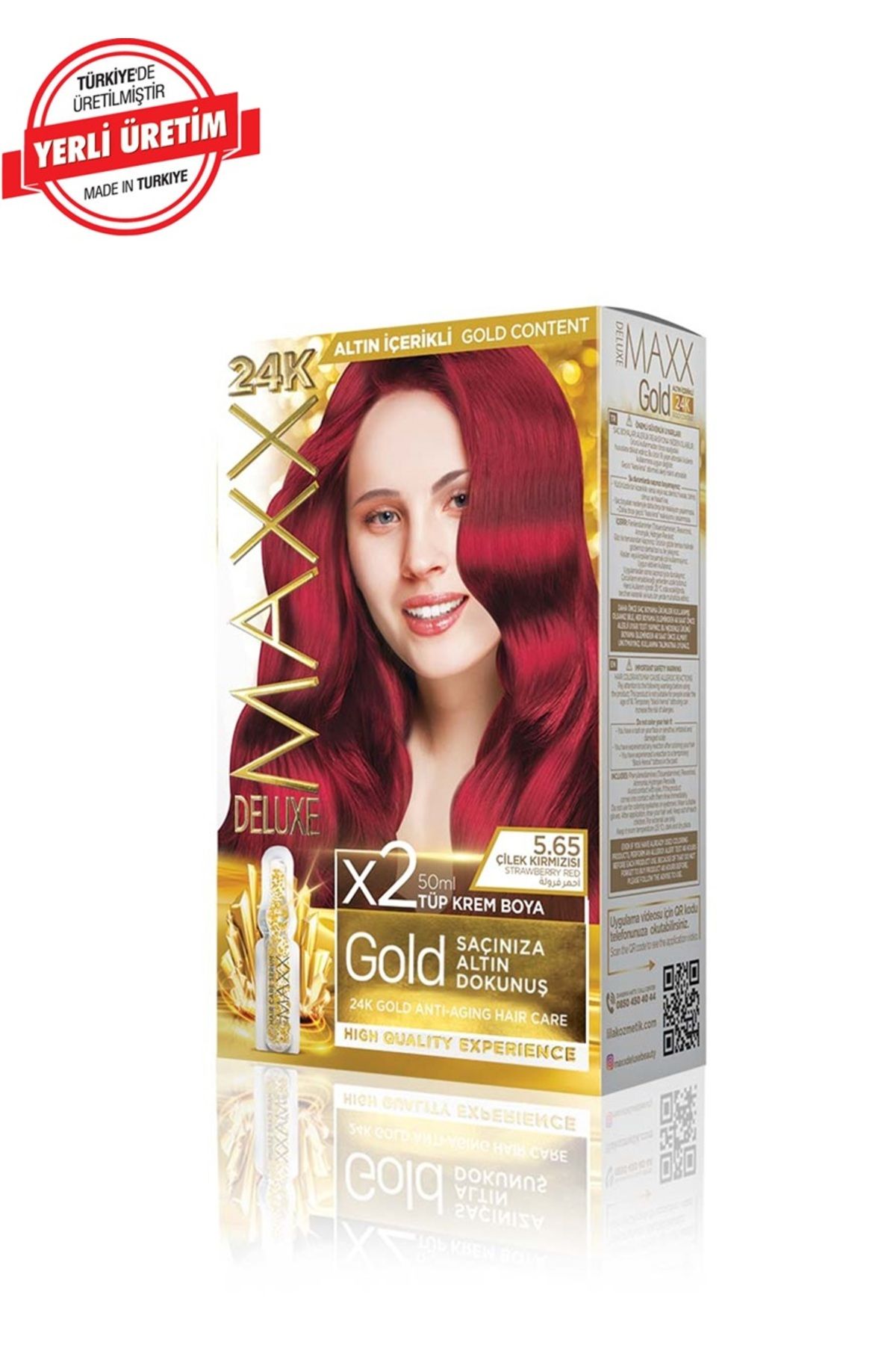 MUK's Beauty Tools Maxx Deluxe Gold Series Saç Boya Seti 2 Tüp Boya 2 Oksidan 30 Harika Renk Seçeneği