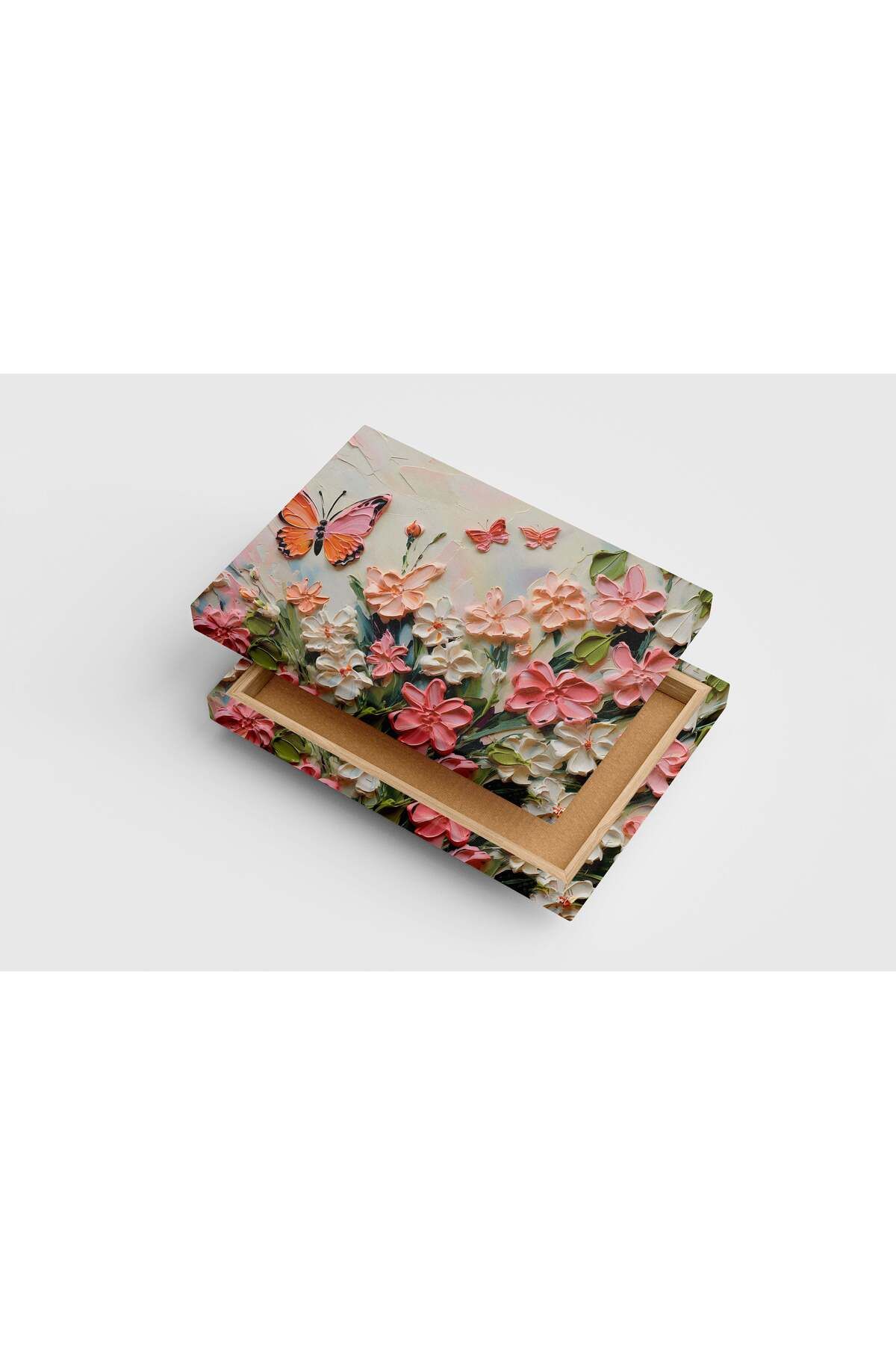Wallivo flower motif, soft relaxing colors, art, kanvas tablo