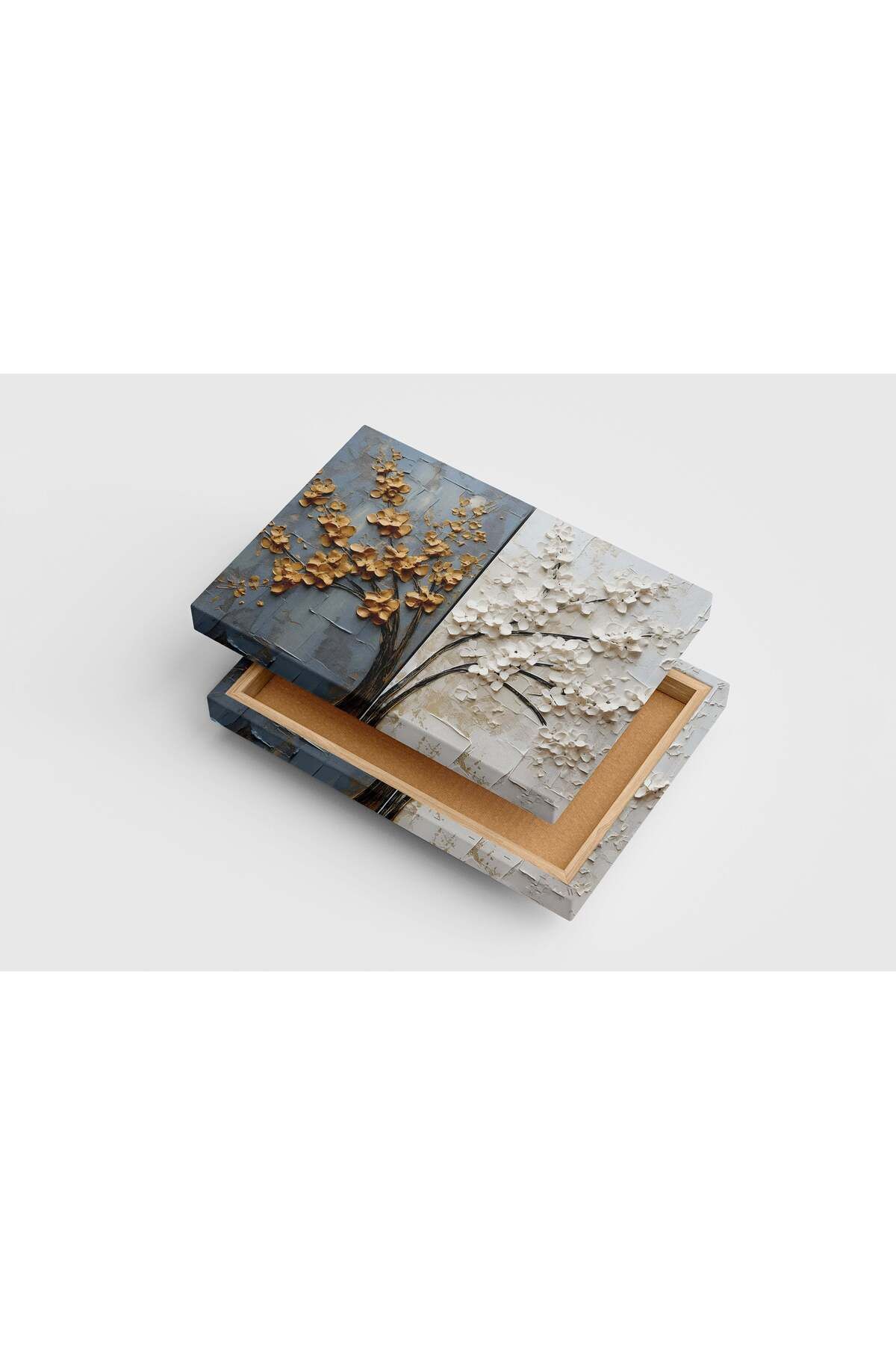 Wallivo flower motif, 2 seasons, art, kanvas tablo