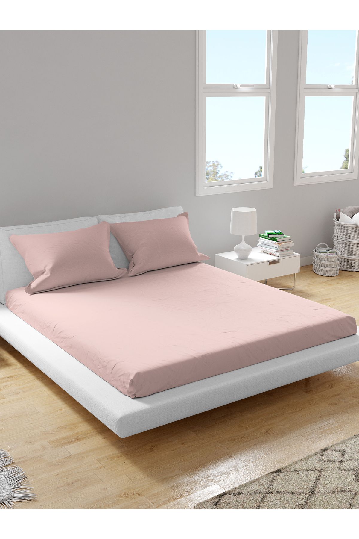 femmhome Premium %100 Pamuk Akfil Lastikli Çarşaf Takımı Tek/Çift/Battal (90/100/120/160/180) Flat Colors M-Z