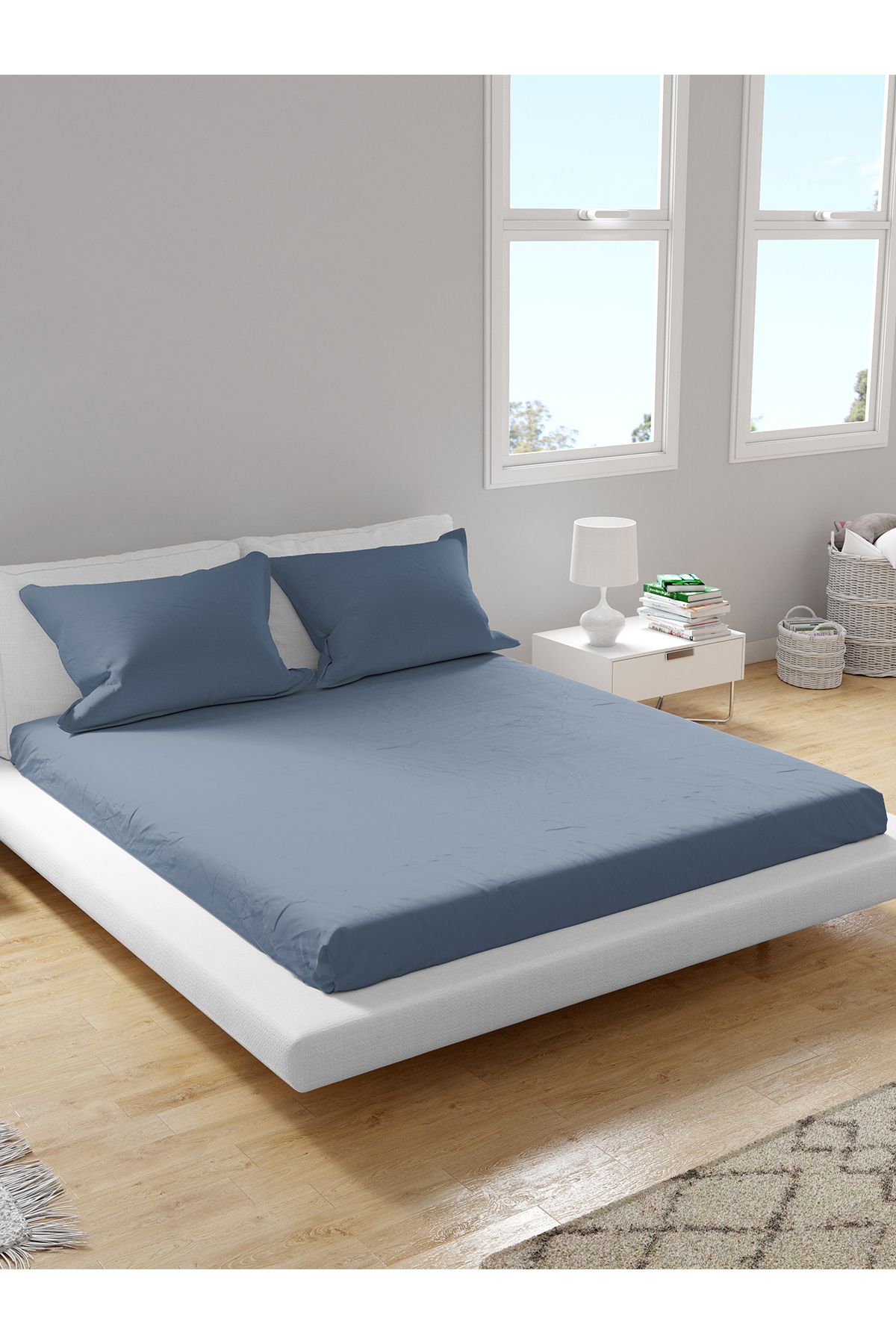 femmhome Premium %100 Pamuk Akfil Lastikli Çarşaf Takımı Tek/Çift/Battal (90/100/120/160/180) Flat Colors H-M