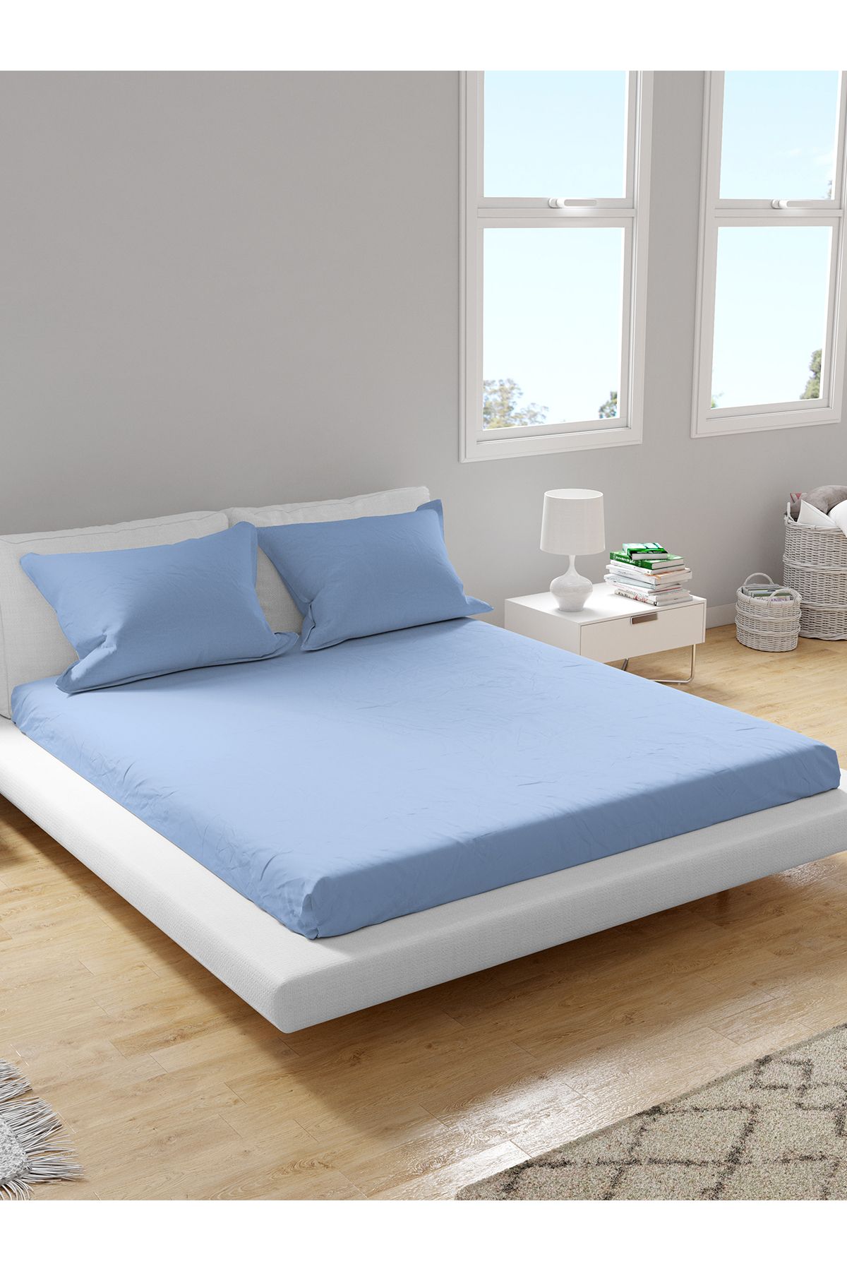 femmhome Premium %100 Pamuk Akfil Lastikli Çarşaf Takımı Tek/Çift/Battal (90/100/120/160/180) Flat Colors H-M