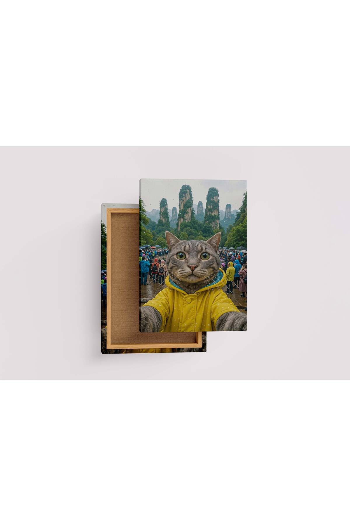 Wallivo ai creation, cat on a trip, ai art, art, kanvas tablo