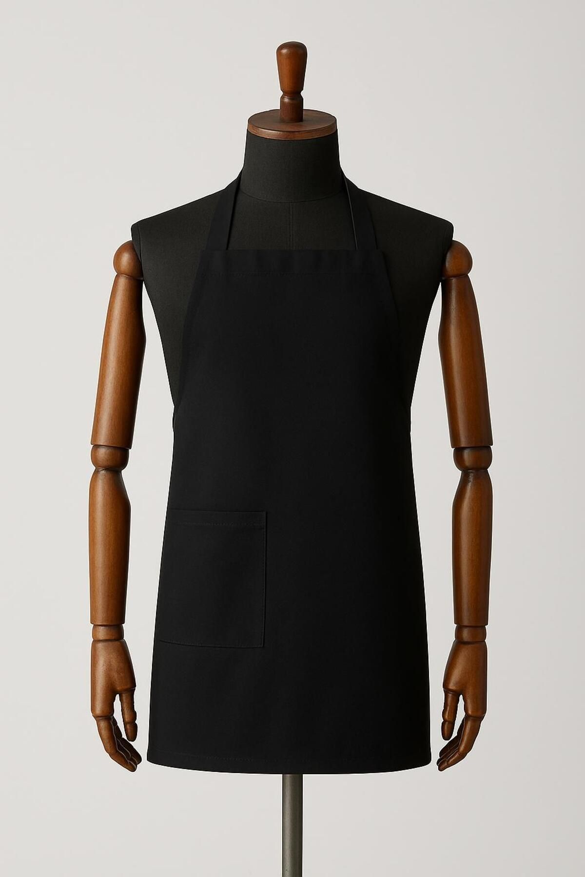 GTB BUTİK Siyah Cepli Şef Garson Kafe Aşçı Barista Siyah Önlük Mutfak Önlüğü Masterchef Black Apron Unisex
