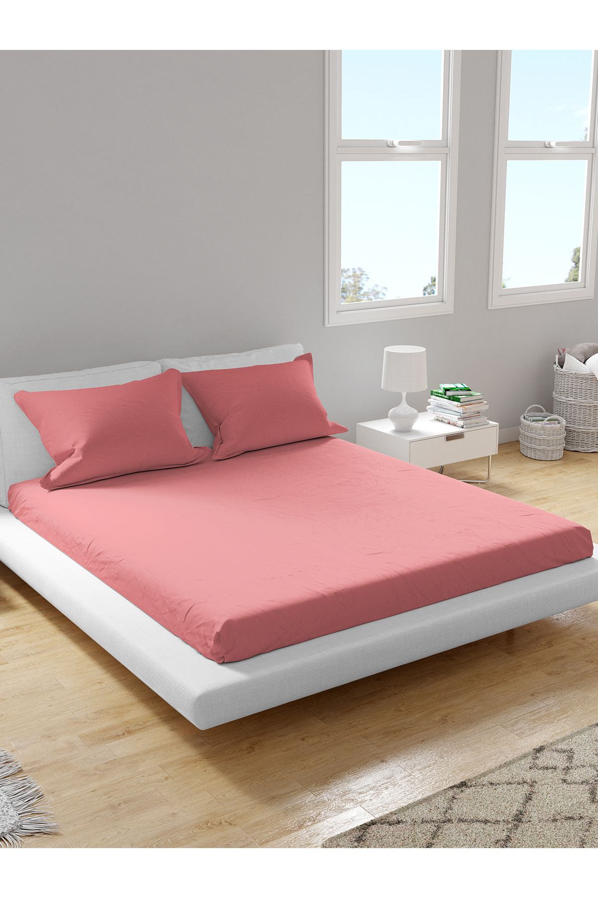 femmhome Premium %100 Pamuk Akfil Lastikli Çarşaf Takımı Tek/Çift/Battal (90/100/120/160/180) Flat Colors M-Z