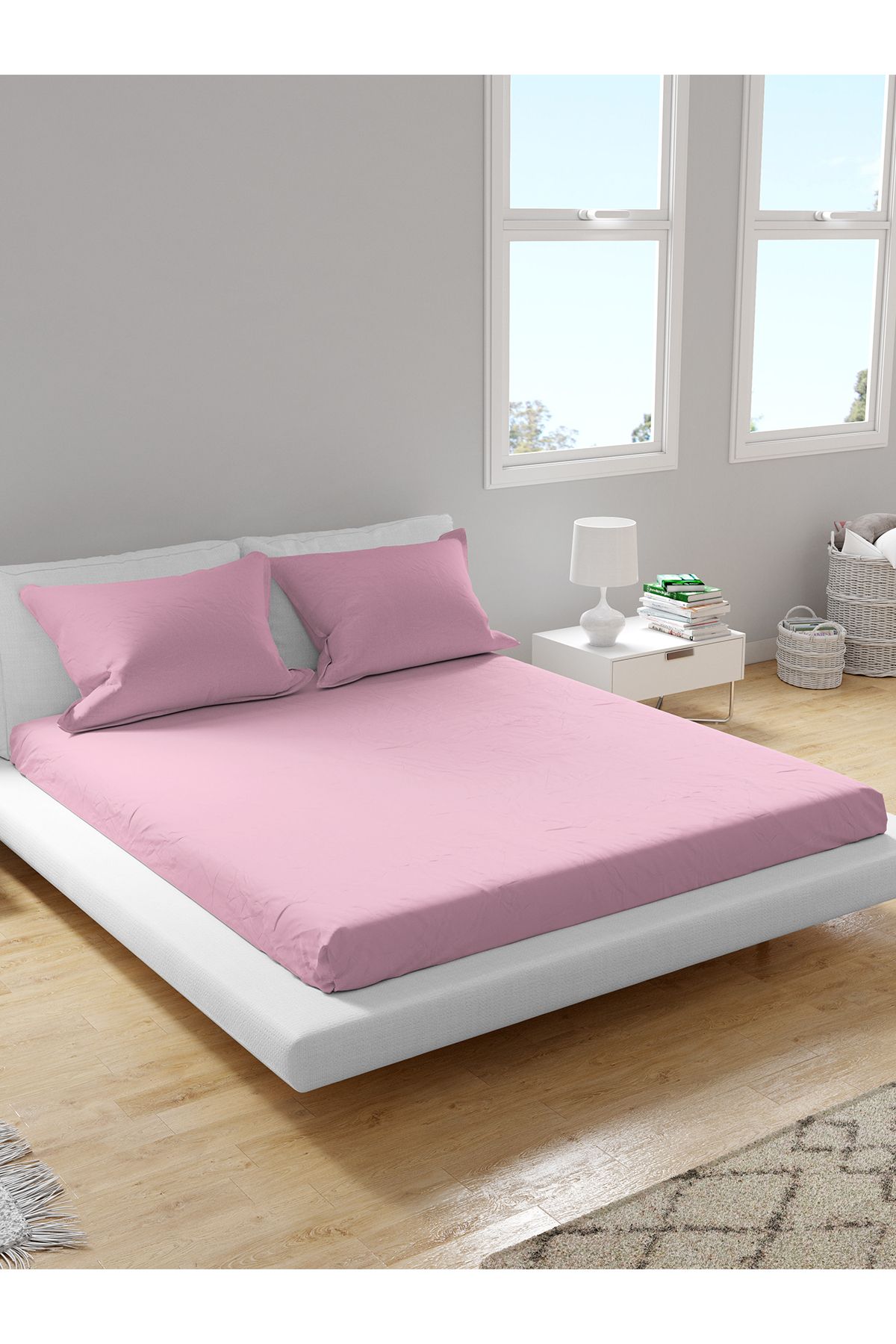 femmhome Premium %100 Pamuk Akfil Lastikli Çarşaf Takımı Tek/Çift/Battal (90/100/120/160/180) Flat Colors M-Z