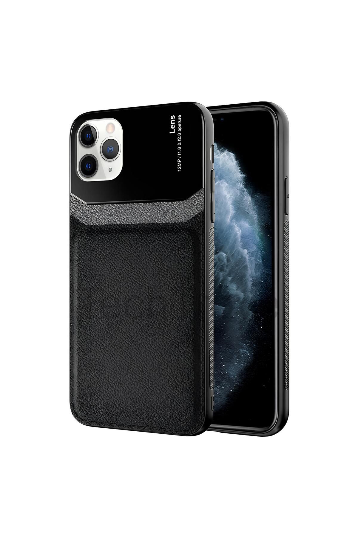 Hatreds Apple iPhone 11 Pro Max Kılıf Derili Dizayn Yeni Tasarım Soft Elde Kaymayan Kılıf
