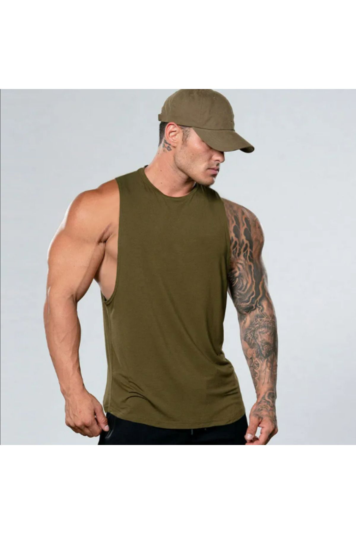 RUTBİL SPORTS Fitness Atleti Gym Fitness Tank Top Sporcu Atleti Spor Atleti Sporcu Atleti Fitness YEŞİL ATLET