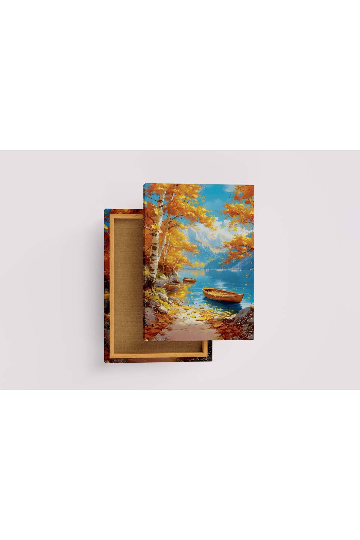 Wallivo river view, orange theme, art, kanvas tablo