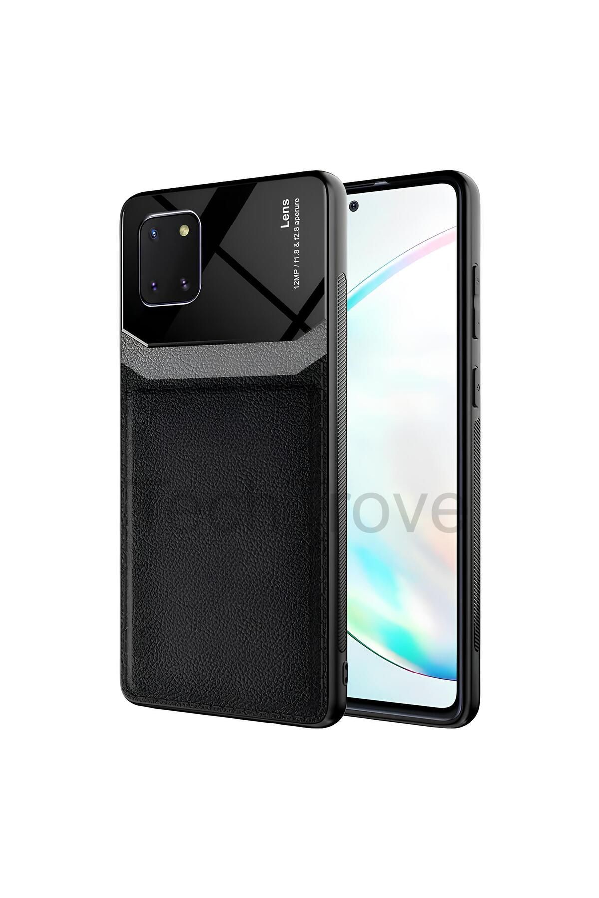 Hatreds Galaxy A81 (Note 10 Lite) Kılıf Derili Dizayn Yeni Tasarım Soft Elde Kaymayan Kılıf