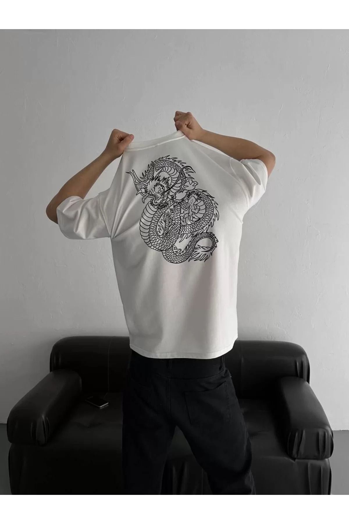 BBbutik EJDERHA Logo Baskılı Oversize T-shirt