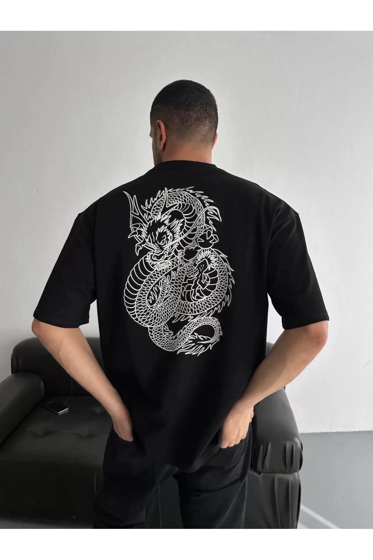 BBbutik EJDERHA Logo Baskılı Oversize T-shirt