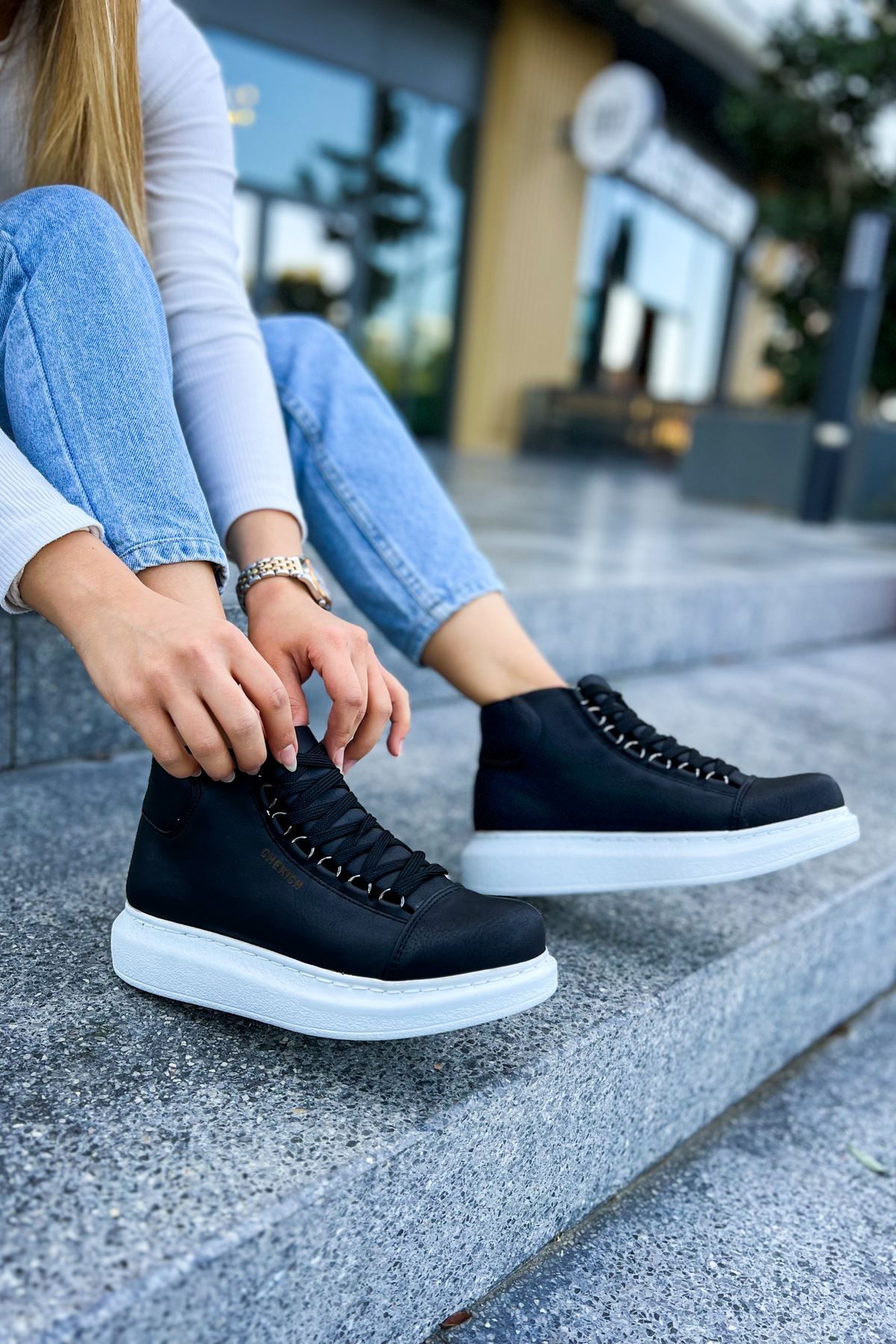 onlinebutik CH258 CBT Roma Kadın Bot SIYAH