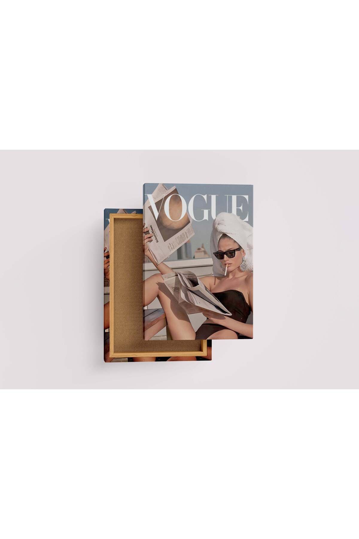 Wallivo vogue, smoking, newspaper, sunshine, art, kanvas tablo
