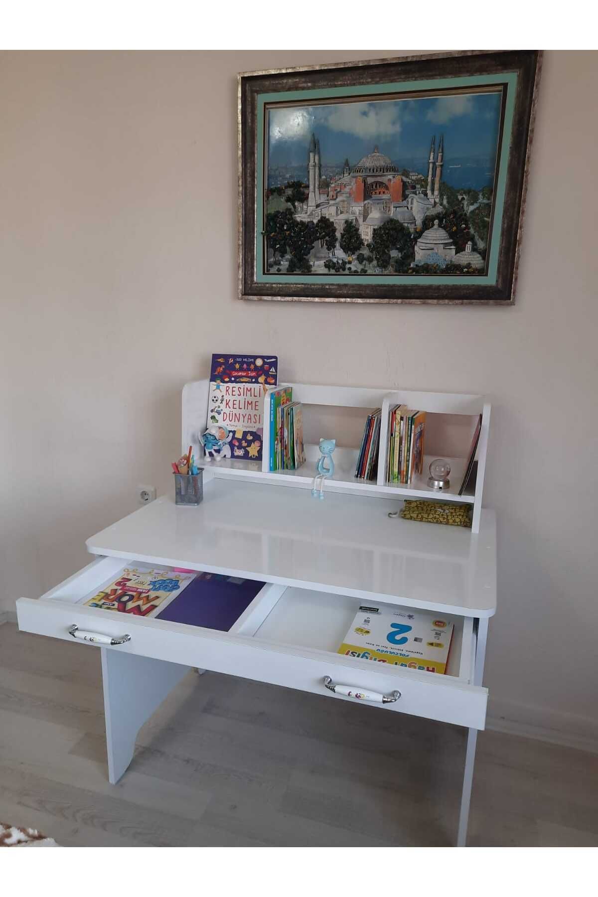 BRR STORE Bahar Serisi Çalışma Masası- Çocuk Odası Çalışma Masası-Genç Odası Çalışma Masası-Raflı Çalışma Masa